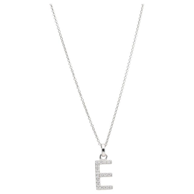 Smart Jewel Kette mit Anhänger »Buchstabe E mit Zirkonia Steine, Silber 925«  im Onlineshop | I'm walking