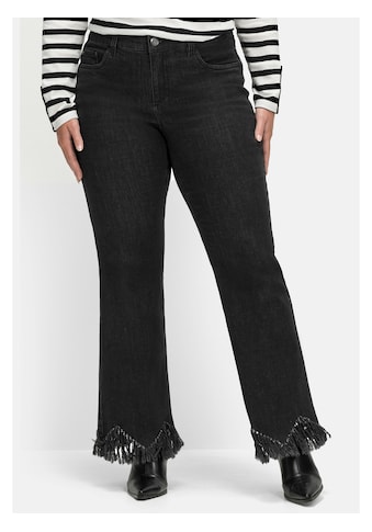 Sheego Bootcut-Jeans »Jeans«, mit Fransensaum in Zickzack-Form kaufen