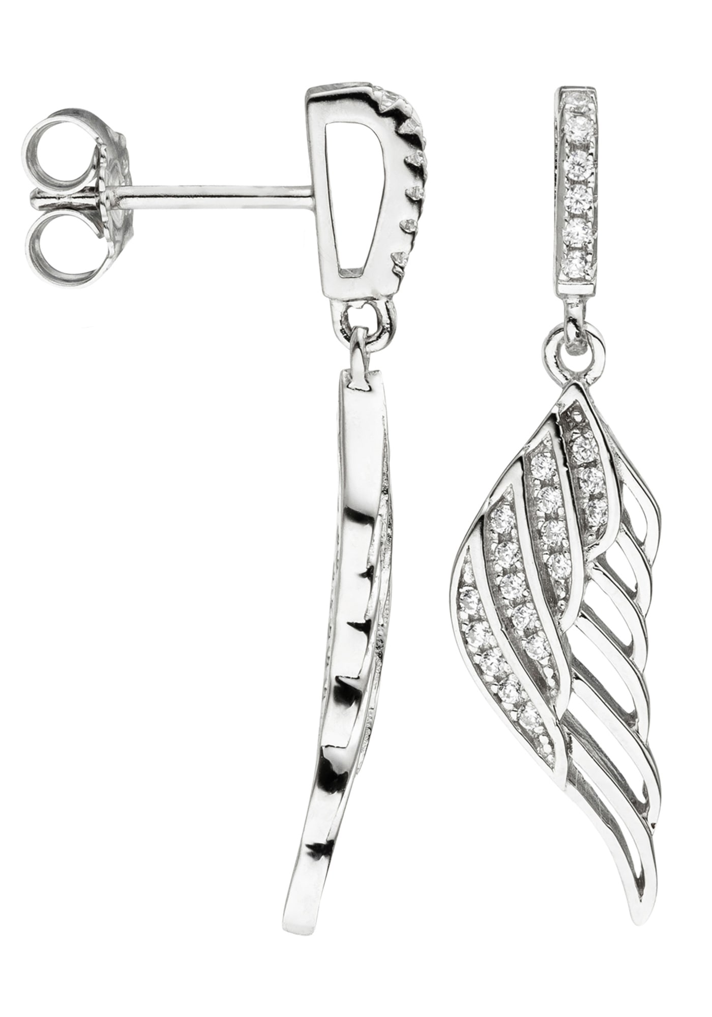 JOBO Paar Ohrhänger »Ohrringe Engels-Flügel«, 925 Silber mit Zirkonia  online kaufen | I'm walking