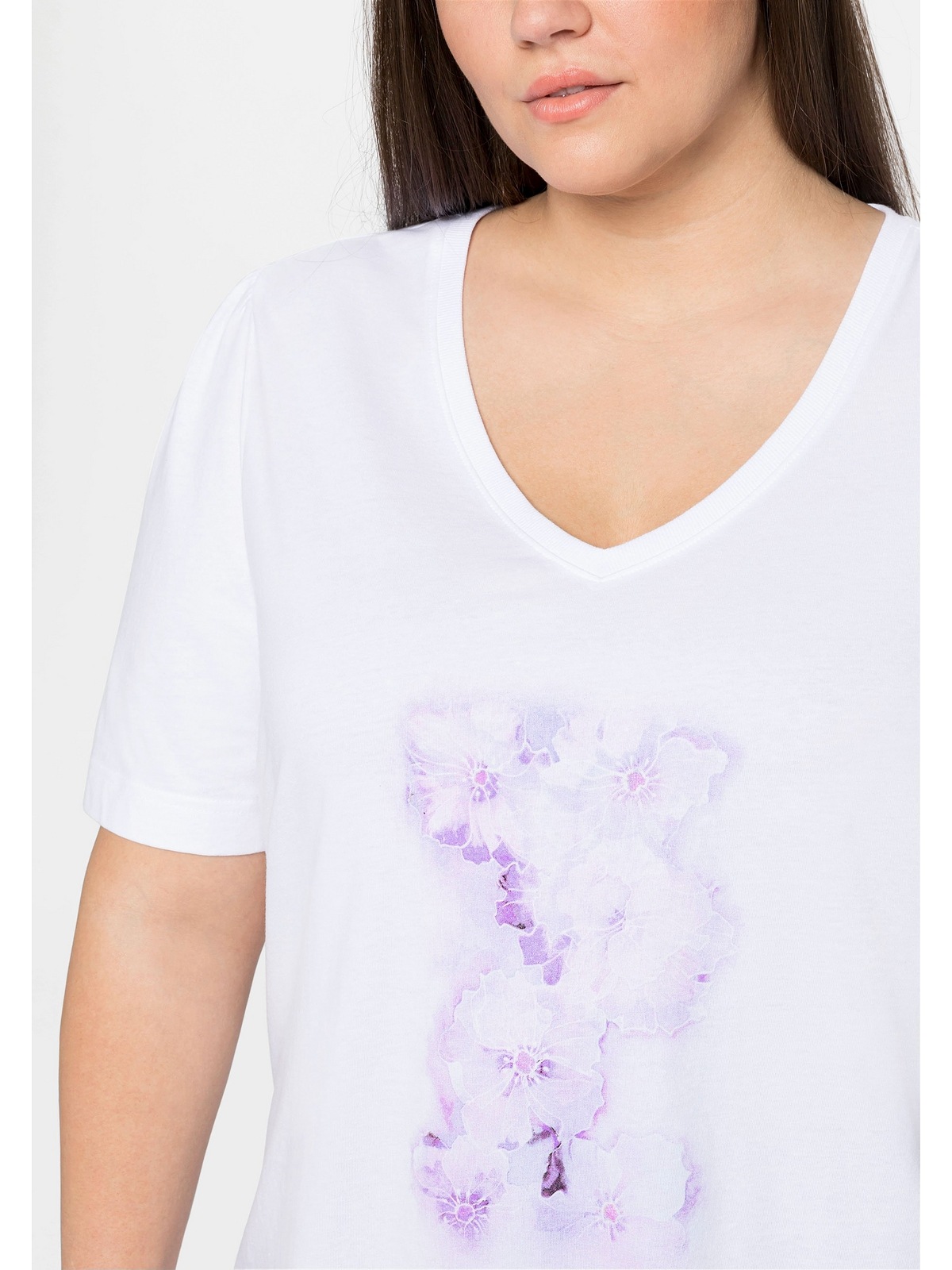Sheego T-Shirt »Große Größen«, Frontdruck Baumwolle | aus online walking I\'m mit