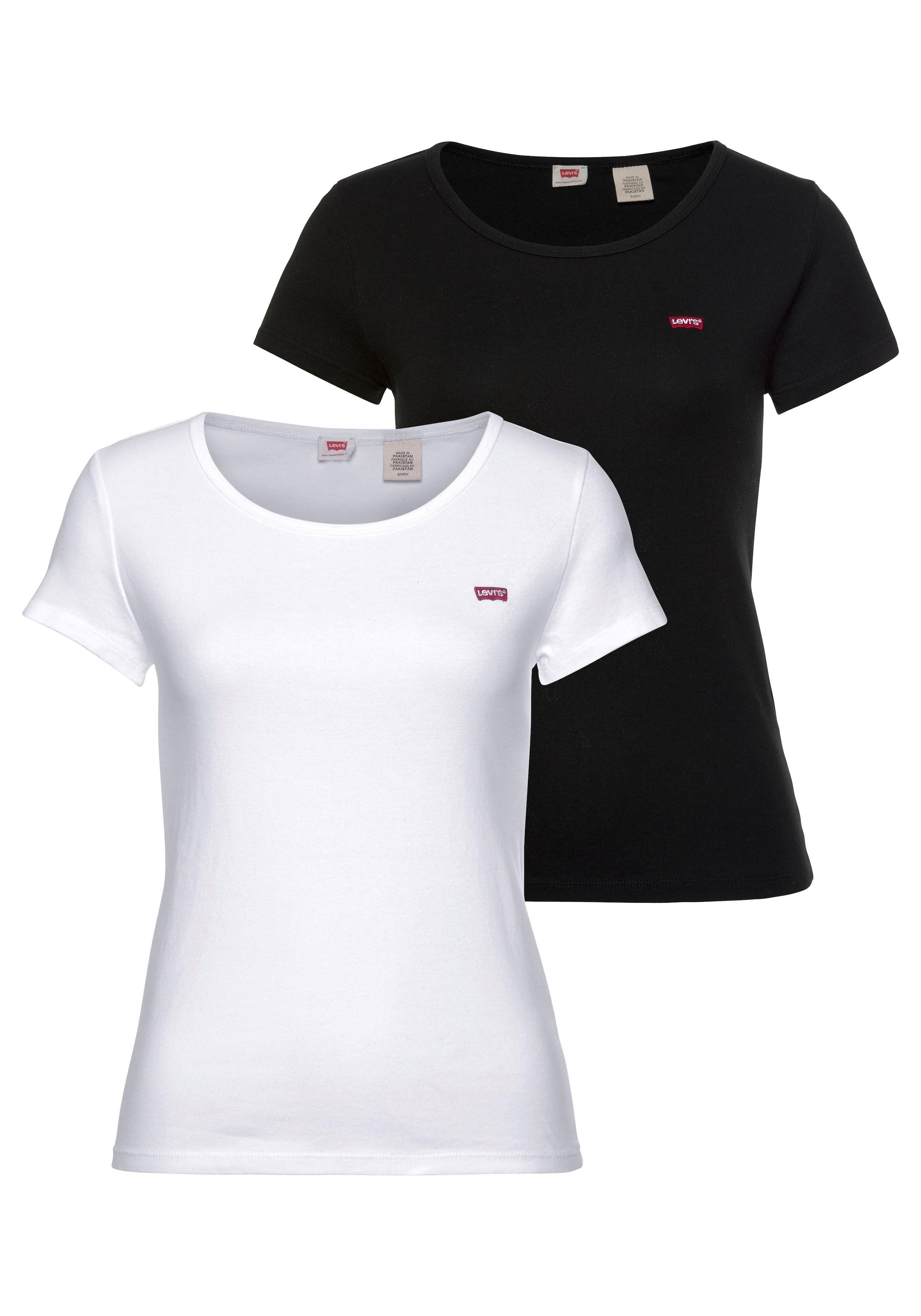Levi\'s® T-Shirt »Mini-Logo«, (2 tlg., 2er-Pack), mit kleiner  Markenlogo-Stickerei auf der Brust online | I\'m walking