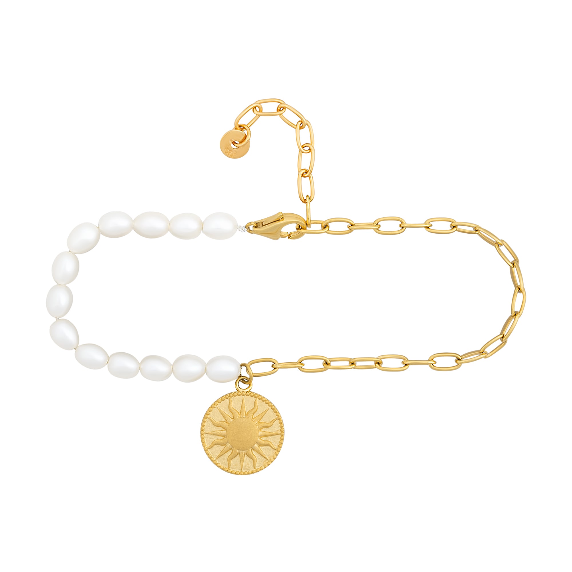Silber »925 CAÏ Münze vergoldet walking Sonne Mond« Onlineshop Armband I\'m Perlen im |