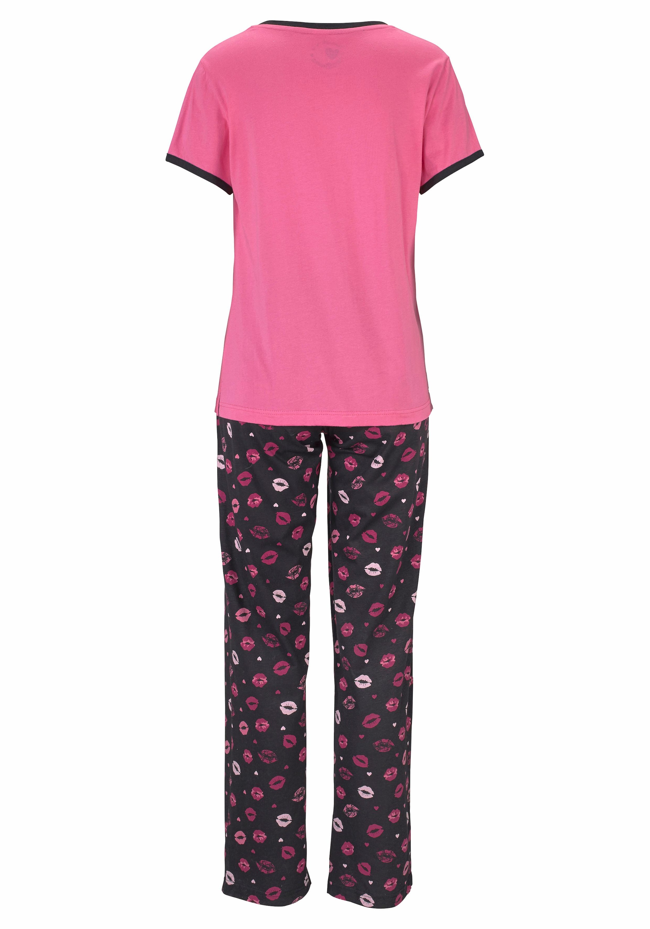 Vivance Dreams Pyjama, (3 tlg.), mit Kussmund Print & Wäsche auf Rechnung  bestellen