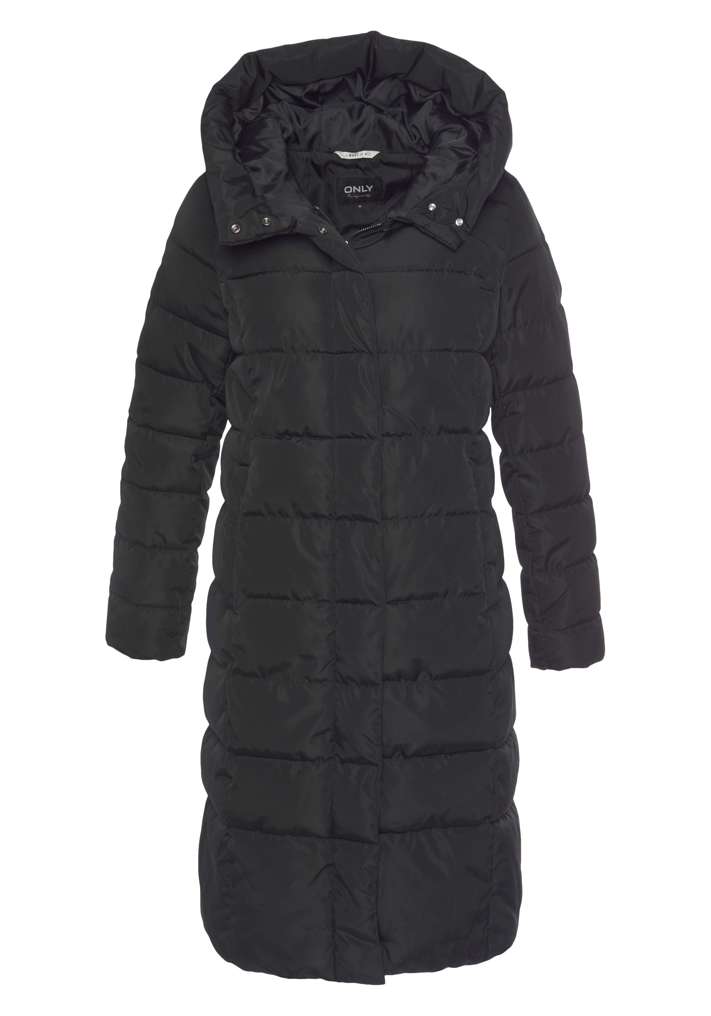 Steppmantel »ONLTINA PUFFER X LONG COAT OTW«, mit Kapuze