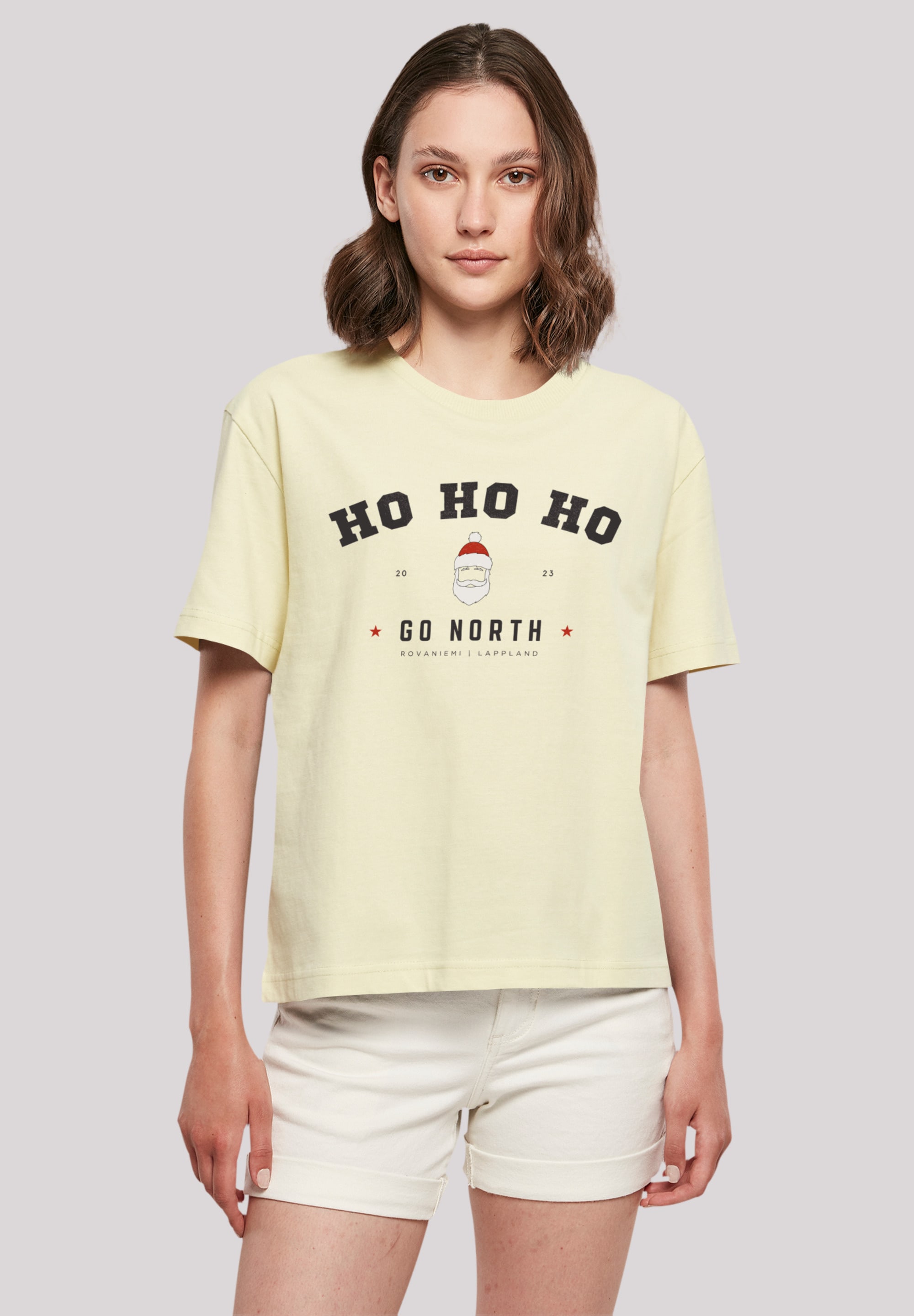 F4NT4STIC T-Shirt »Ho Weihnachten«, Geschenk, walking Claus | Weihnachten, Santa Ho I\'m Ho Logo