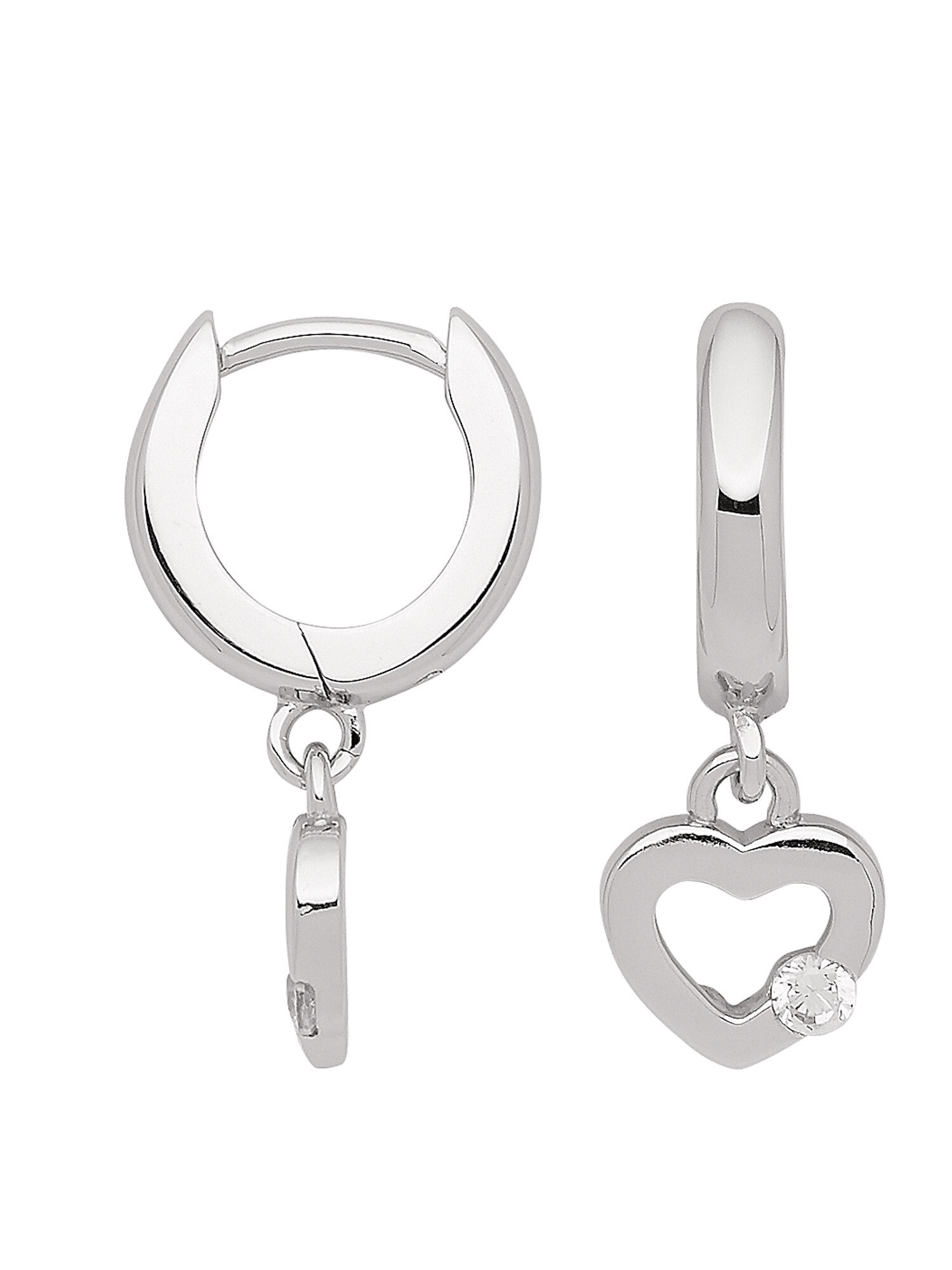 Adelia´s Paar Ohrhänger 925 Silber Ohrringe Creolen Ø 11 7 mm mit Zirkonia Silberschmuck für Damen