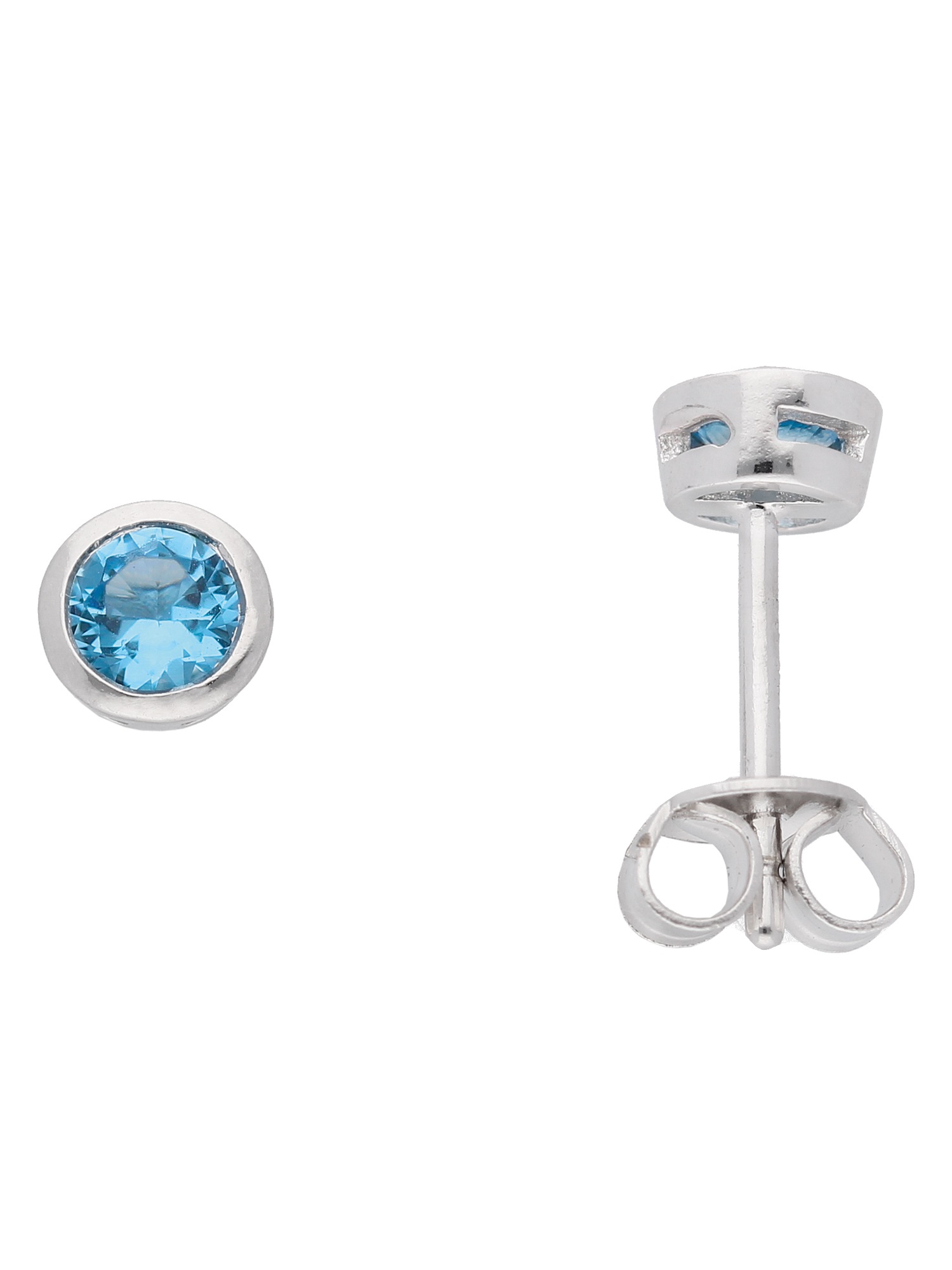 Adelia´s Paar Ohrhänger 925 Silber Ohrringe Ohrstecker Ø 5 mm mit Zirkonia Silberschmuck für Damen