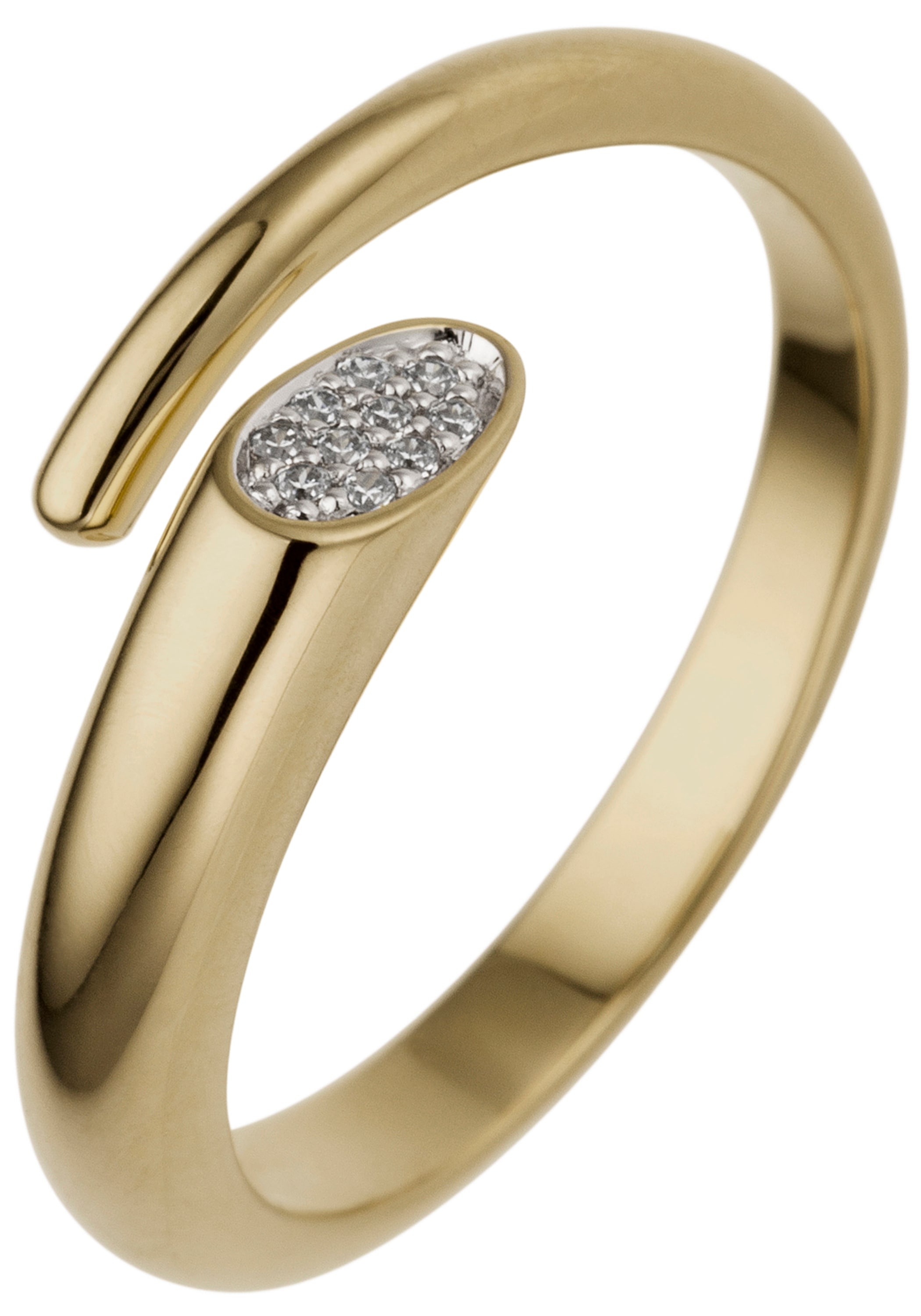 JOBO Fingerring, offen 585 Gold mit 10 Diamanten online kaufen | I'm walking