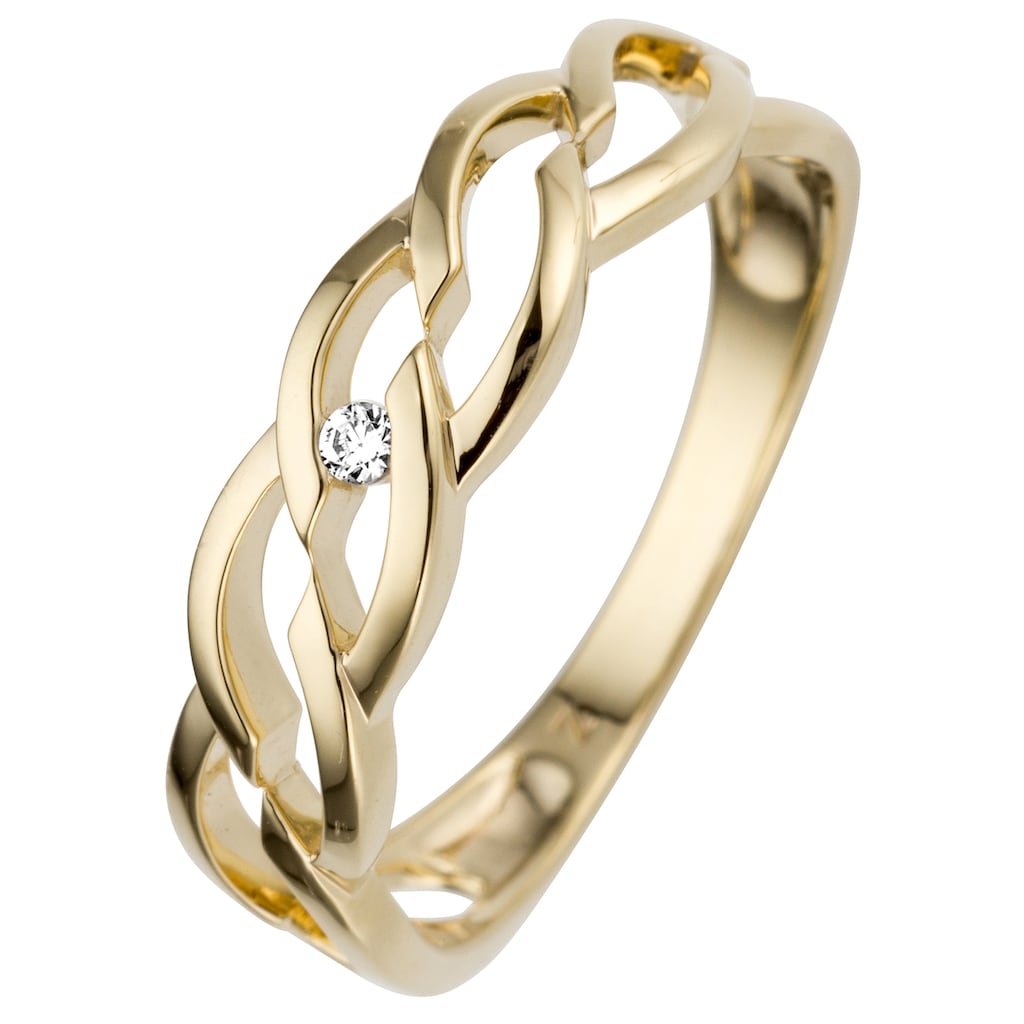 JOBO Fingerring 585 Gold mit Diamant