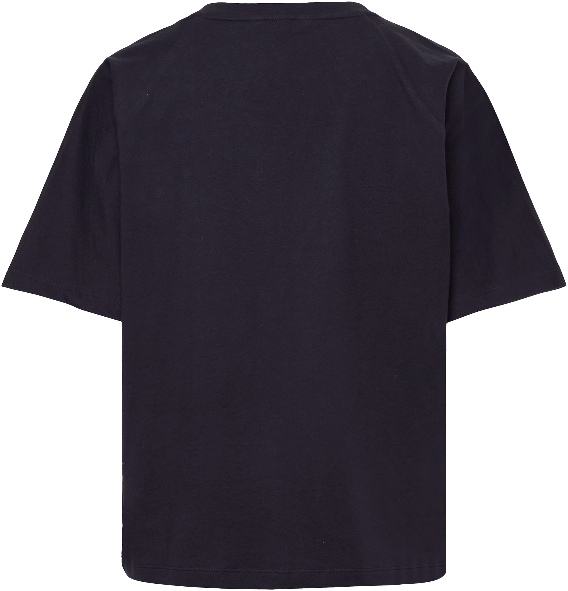 Tommy Hilfiger T-Shirt Hilfiger C-NK | METALLIC Print & mit walking SS«, bestellen NY Markenlabel Tommy I\'m metalicfarbenen »RLX
