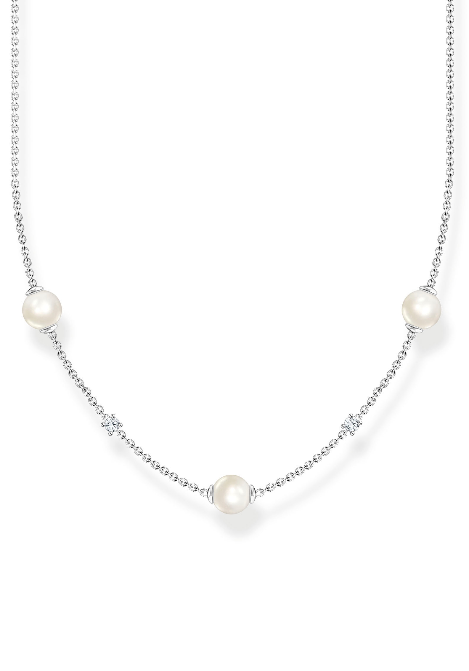»Perlen kaufen | Süßwasserzuchtperle - SABO (synth.) mit online THOMAS I\'m Perlenkette mit Steinen, Zirkonia walking KE2120-167-14-L45V«, mit