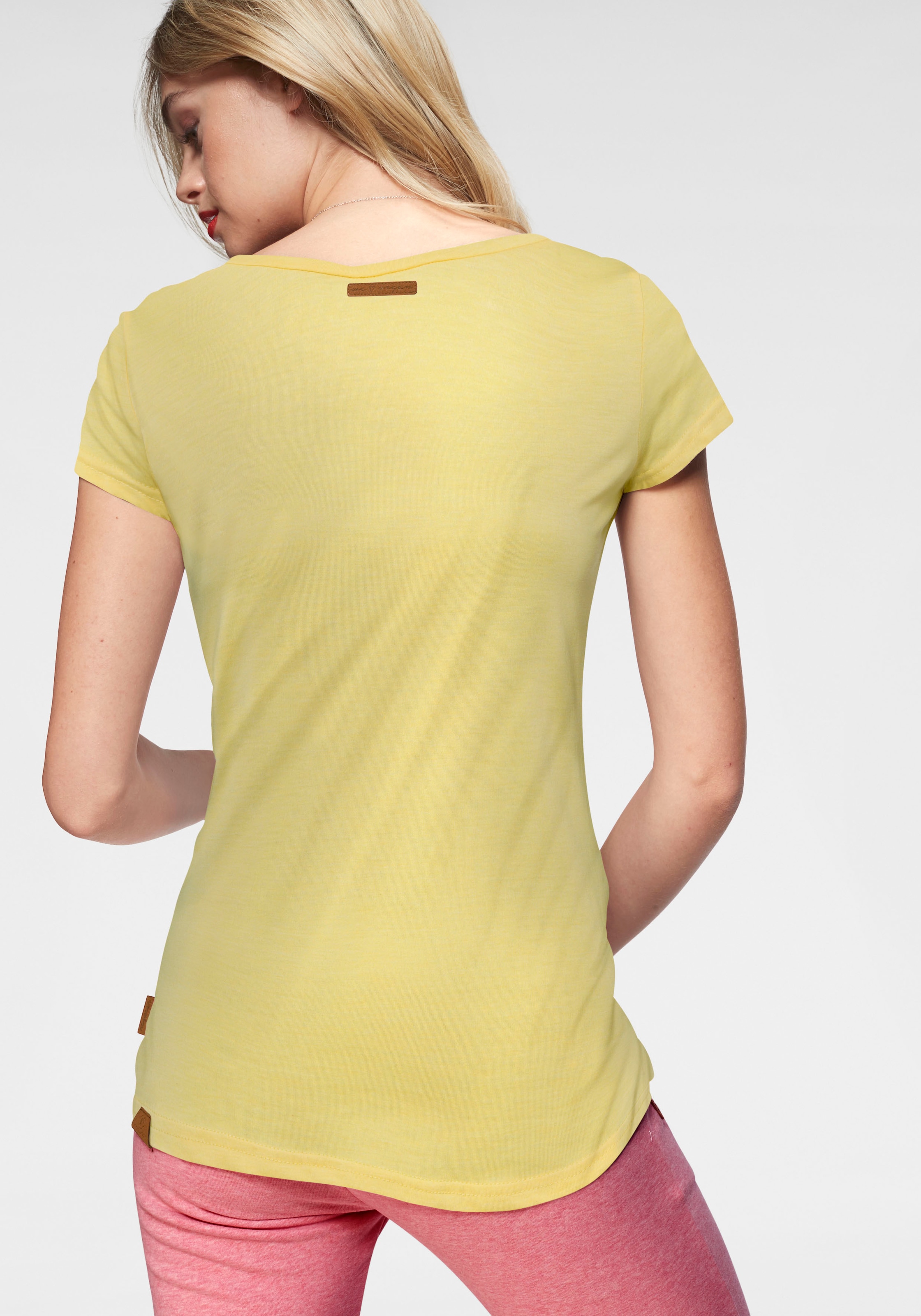 Ragwear T-Shirt »MINT Holzoptik walking I\'m Logoschriftzug natürlicher Zierknopf-Applikation bestellen O«, mit | und in