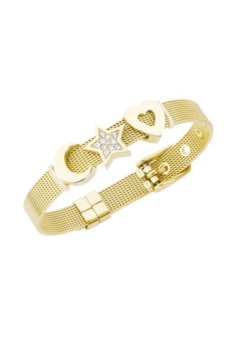 Jacques Charrel Armband »Milanaise mit Kristallsteinen Mond, Stern, Herz« kaufen