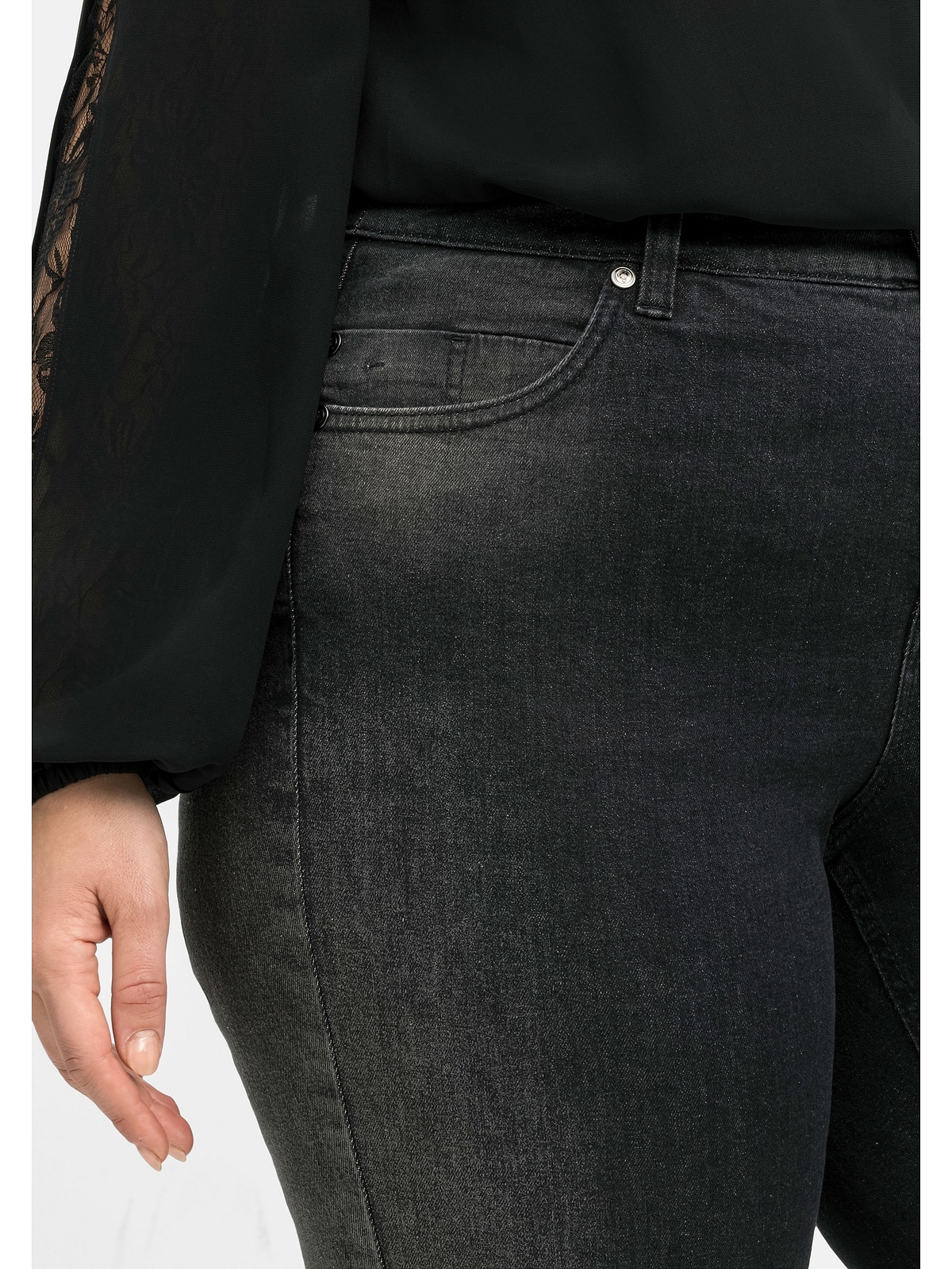 mit Gerade individueller Größen«, Sheego Jeans bestellen extralang Waschung, »Große