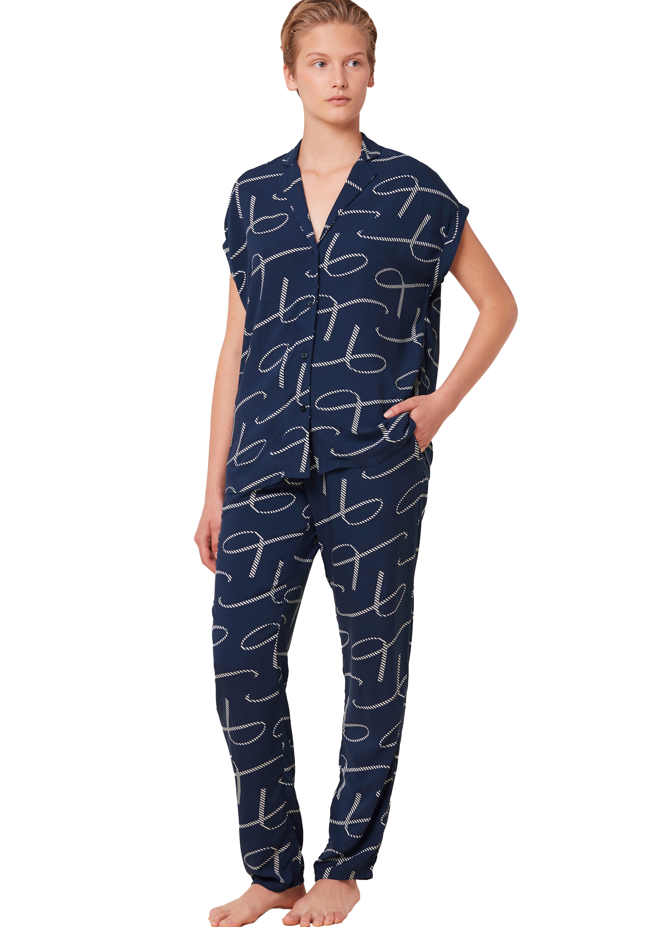 Triumph Pyjama »Boyfriend Fit PW 01«, 2 tlg.), walking | (Set, kaufen Triumph-Logodruck online I\'m