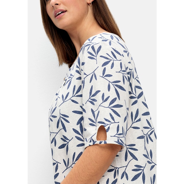 Sheego T-Shirt »Große Größen«, mit Blätterprint, im Leinen-Mix shoppen |  I'm walking