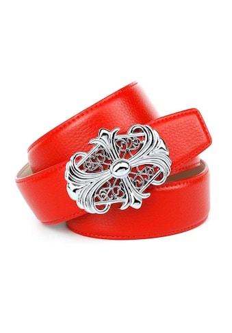 Anthoni Crown Ledergürtel, in rot mit Unterführung kaufen