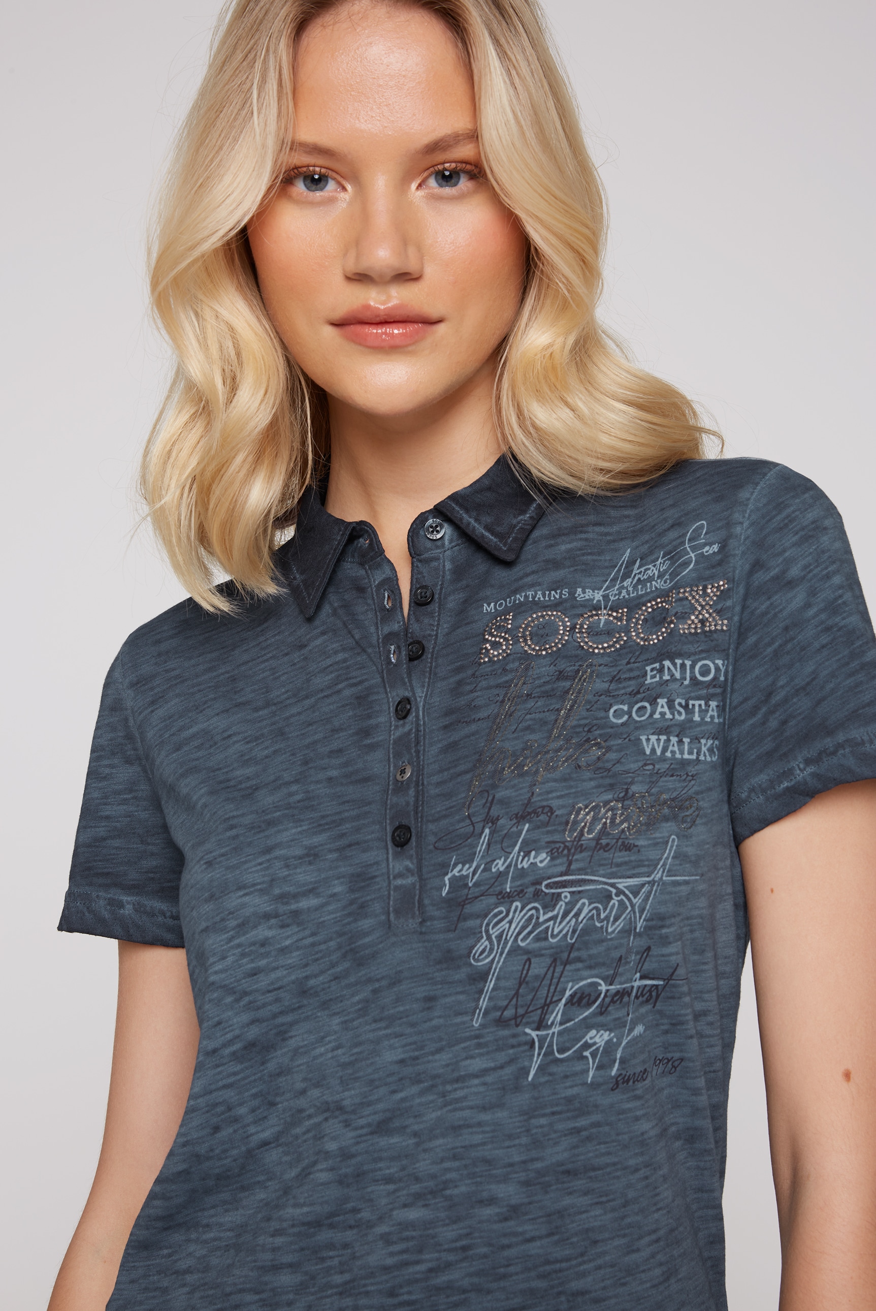 SOCCX Poloshirt, mit Seitenschlitze online kaufen | I\'m walking