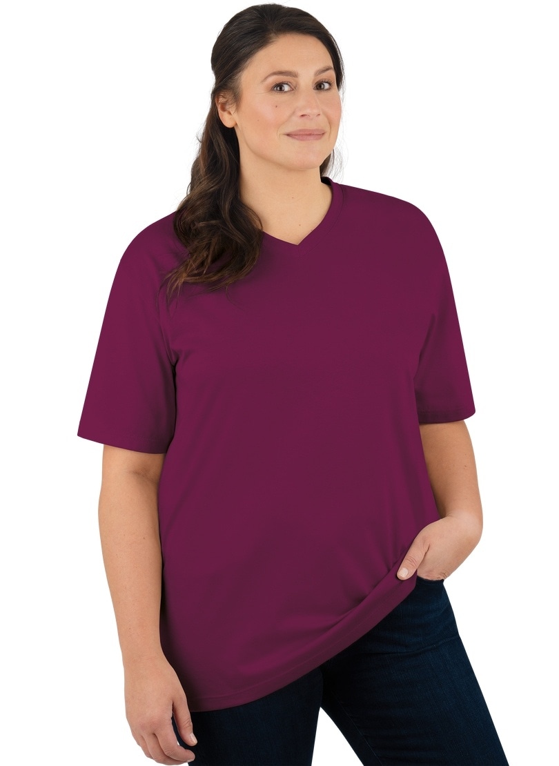 T-Shirt Baumwolle« »TRIGEMA DELUXE online V-Shirt Trigema
