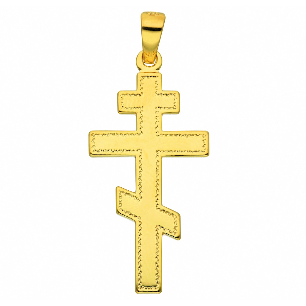 Adelia´s Kette mit Anhänger 585 Gold Kreuz Anhänger Schmuckset - Set mit  Halskette