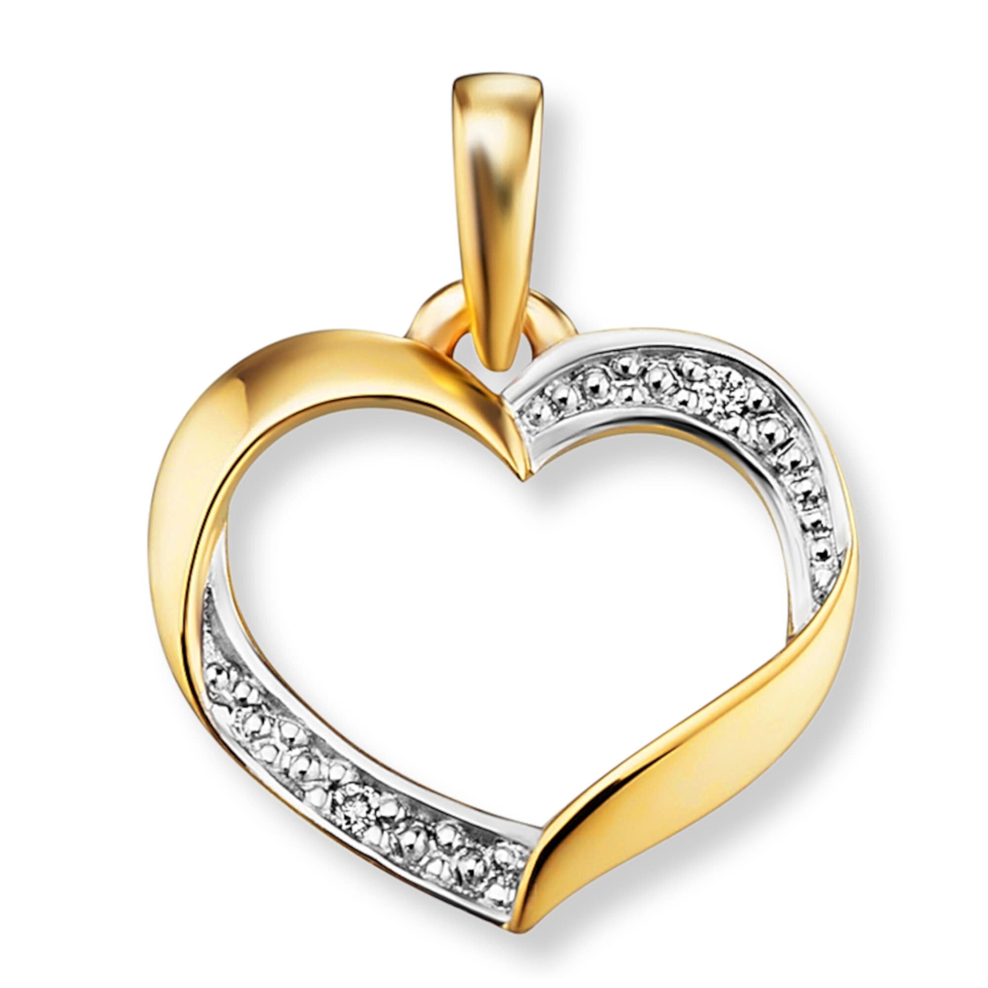 ONE ELEMENT Kette mit Anhänger »0,01 ct Diamant Brillant Herz Anhänger aus  585 Gelbgold«, Schmuckset - Set mit verstellbarer Halskette online kaufen |  I\'m walking