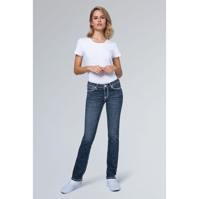 SOCCX Regular-fit-Jeans, mit Kontrast-Steppungen online