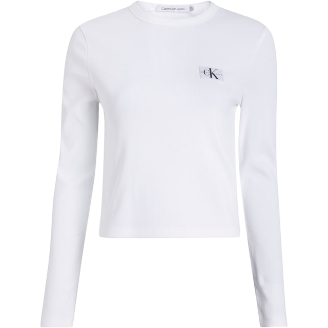 Calvin Klein Jeans Langarmshirt »WOVEN LABEL RIB LONG SLEEVE« online kaufen  | I'm walking
