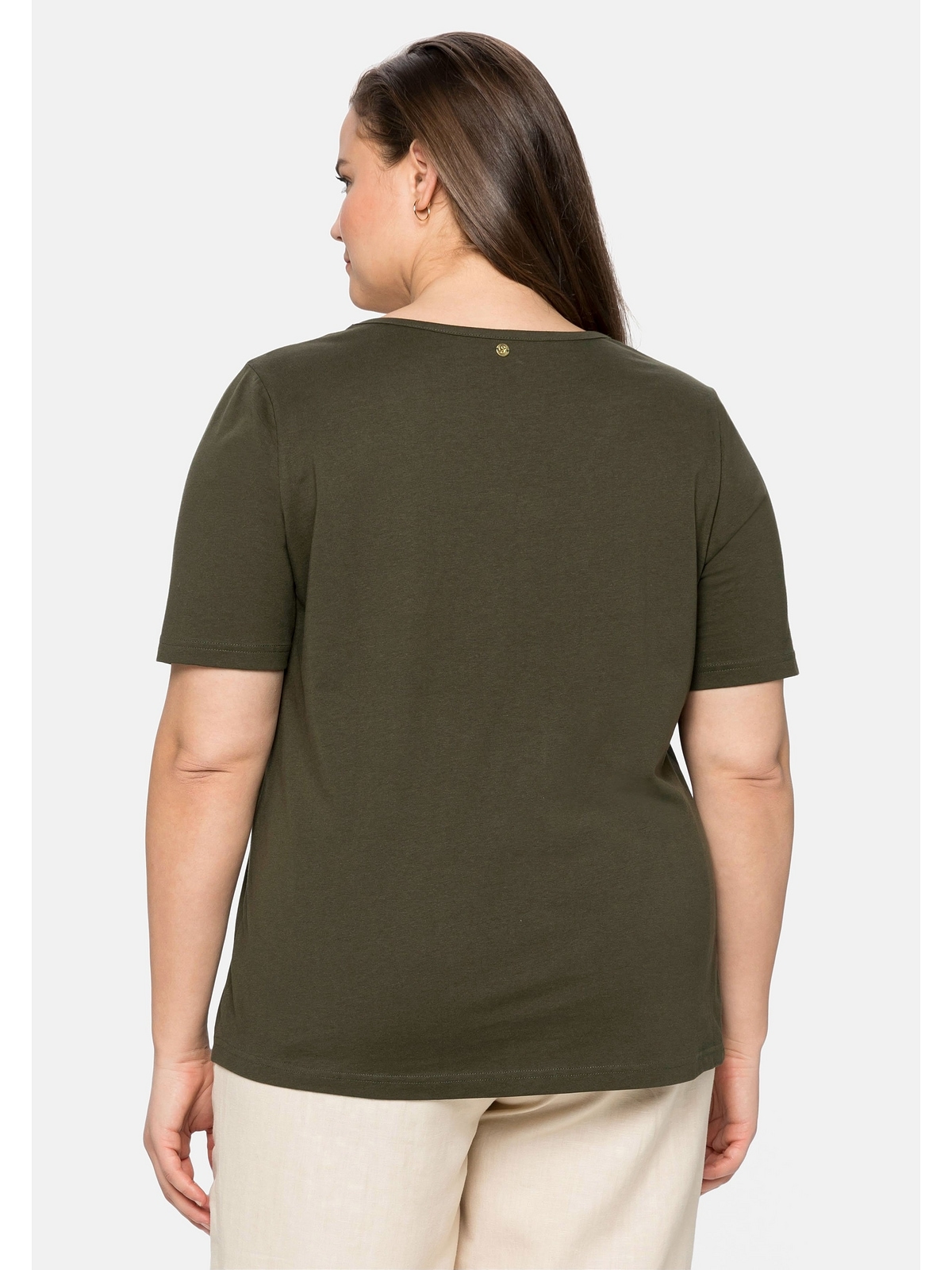 »Große bestellen mit Größen«, schimmerndem Pailletten-Schriftzug T-Shirt Sheego