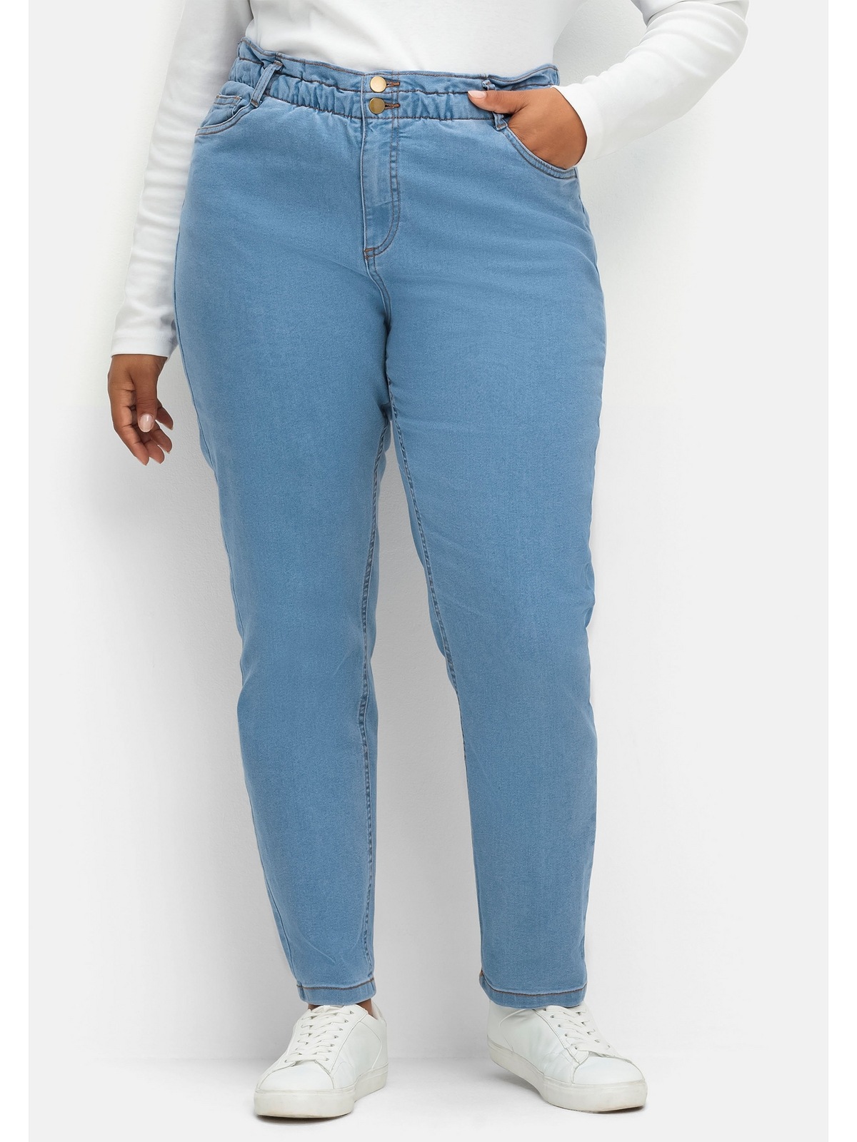 Sheego Gerade Jeans »Große Größen«, im extrahohen Paperbag-Schnitt online  kaufen | I'm walking