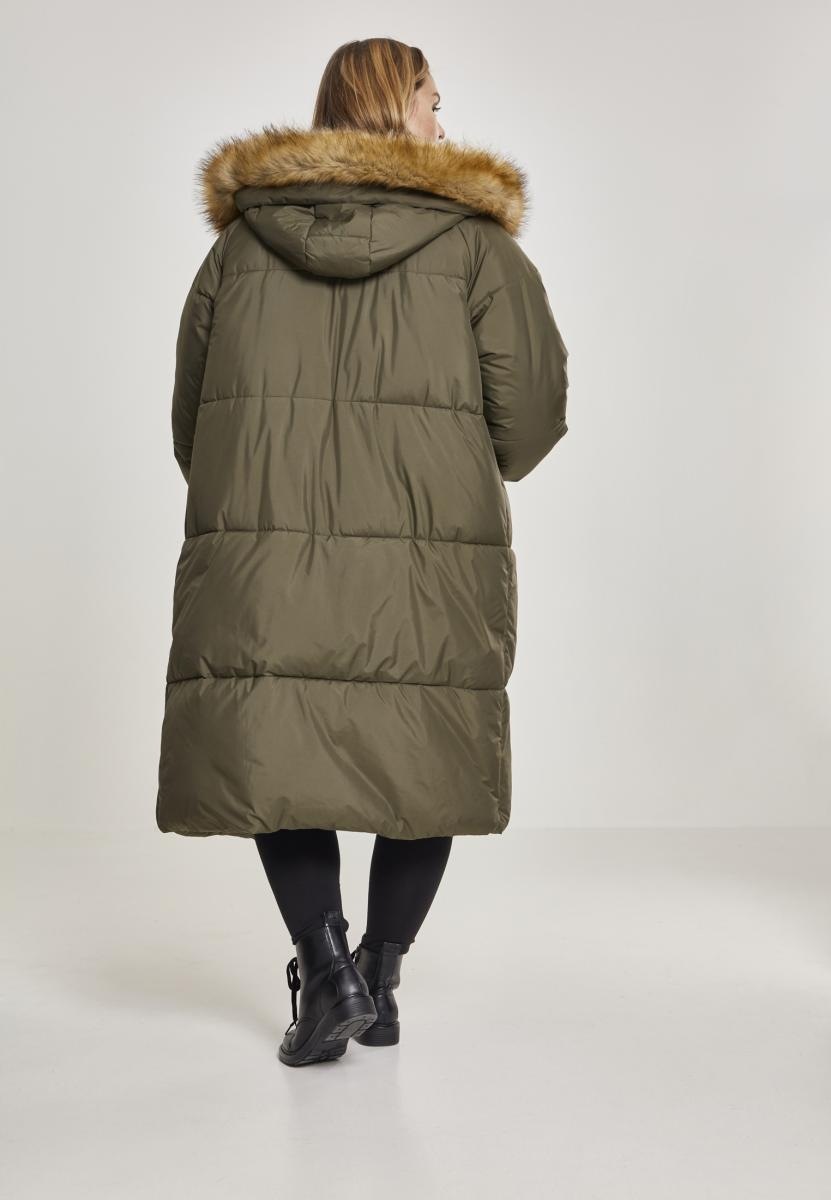 URBAN CLASSICS Winterjacke walking St.), mit | Ladies (1 Oversize Kapuze kaufen »Damen Fur Coat«, Faux I\'m Puffer