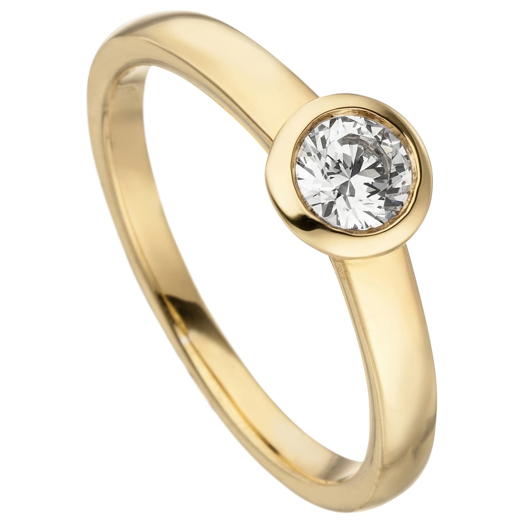 JOBO Fingerring Ring mit Diamant Brillant 0 25 ct. 585 Gold