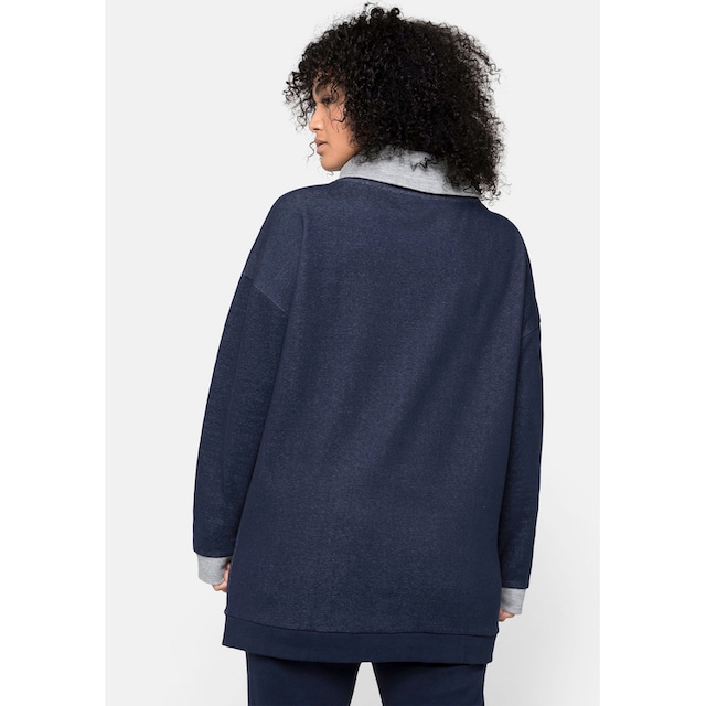 Sheego Sweatshirt »Große Größen«, mit weitem Kragen und Kontrastdetails  online