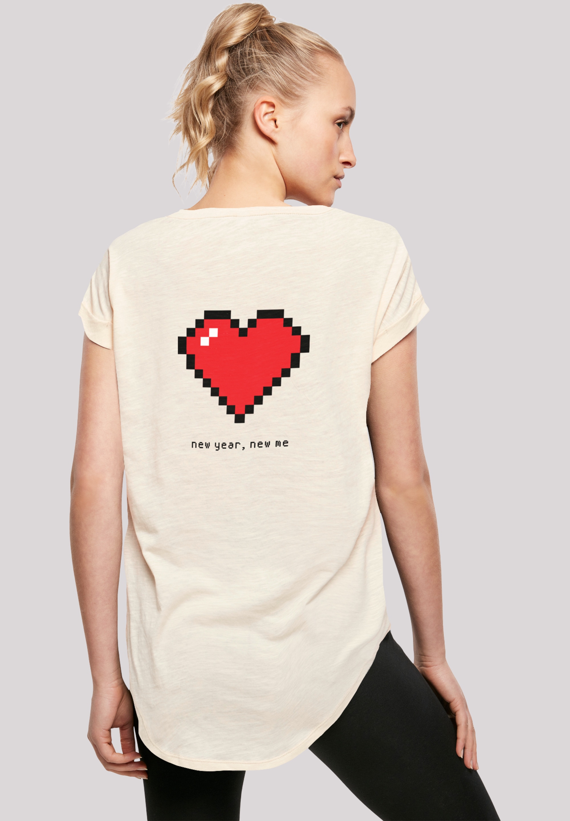 F4NT4STIC T-Shirt »Pixel Herz Print Happy Year shoppen Silvester«, New
