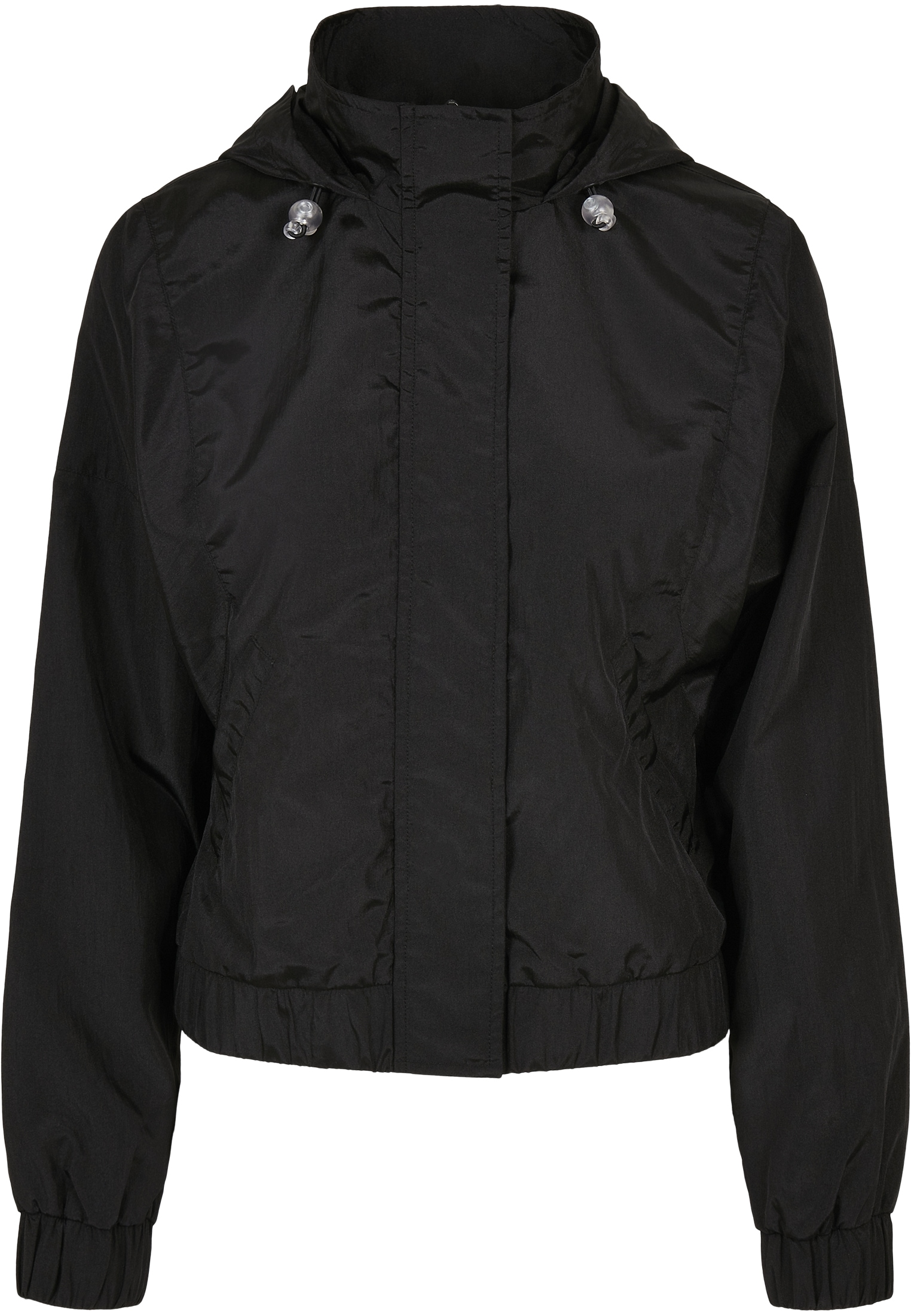 URBAN CLASSICS Outdoorjacke »Frauen St.), Oversized Kapuze Ladies shoppen Jacket«, Crinkle mit Nylon (1 Shiny