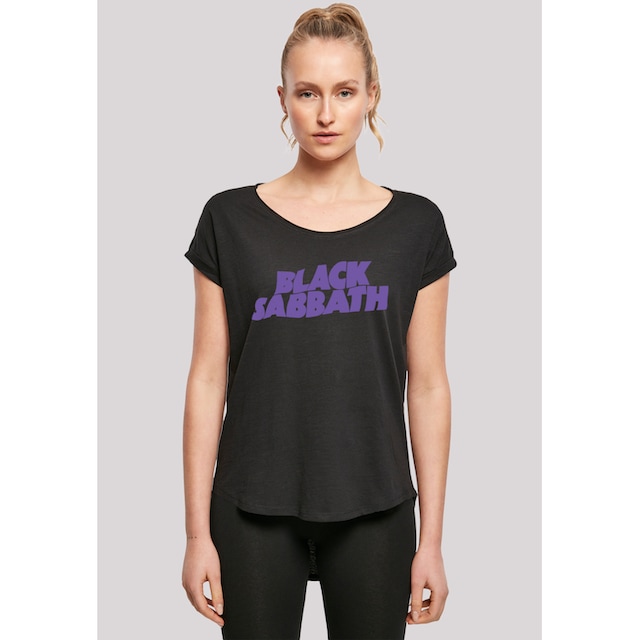 F4NT4STIC T-Shirt »Black Sabbath Heavy Metal Band Wavy Logo Black«, Print  shoppen | I'm walking