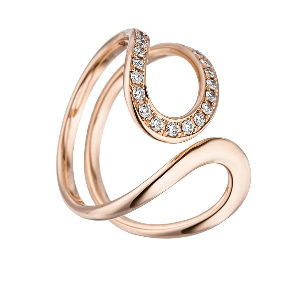 JOBO Diamantring Ring mit 21 Diamanten 585 Roségold
