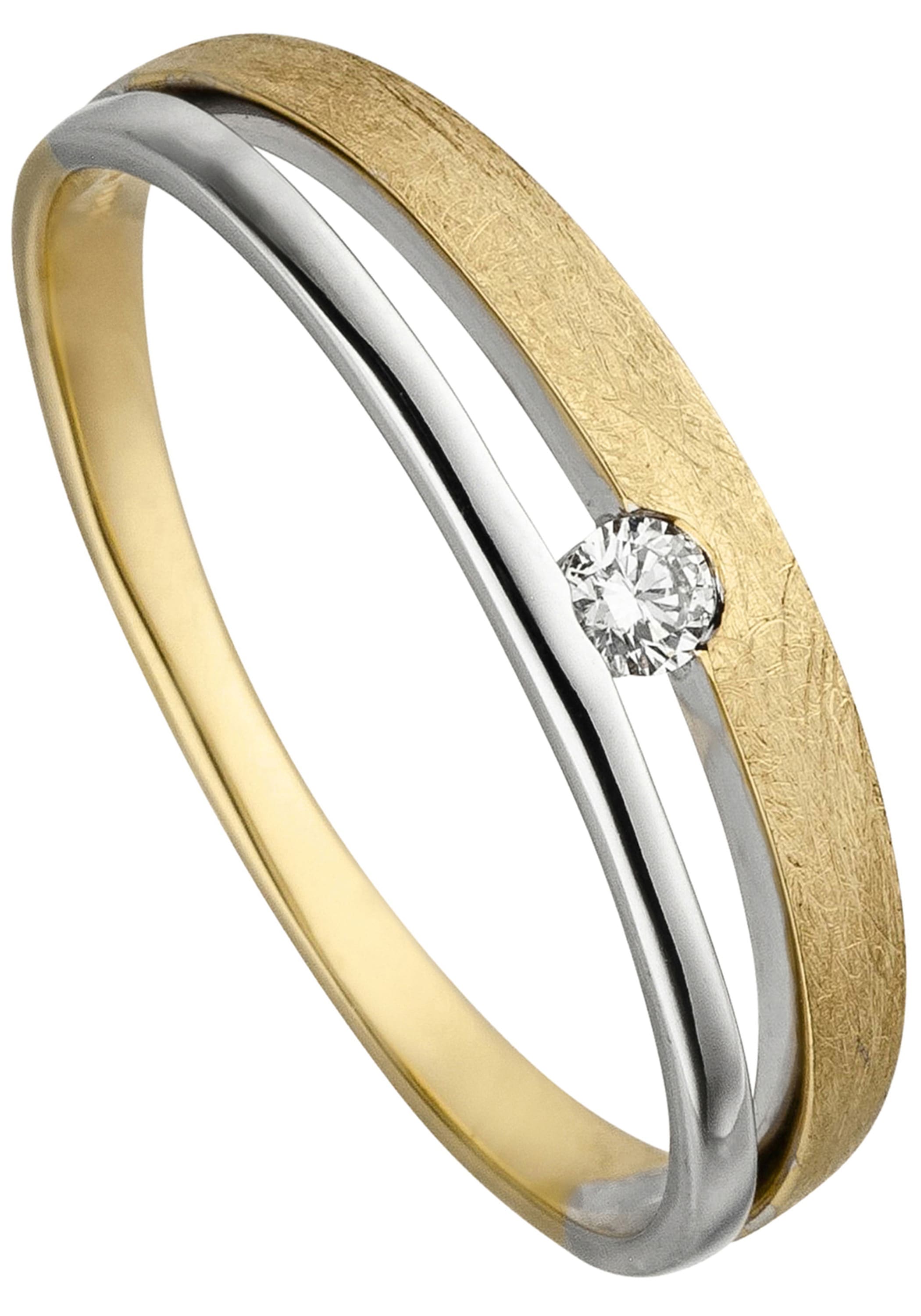 JOBO Fingerring »Ring mit Diamant«, 585 Gold bicolor kaufen | I'm walking