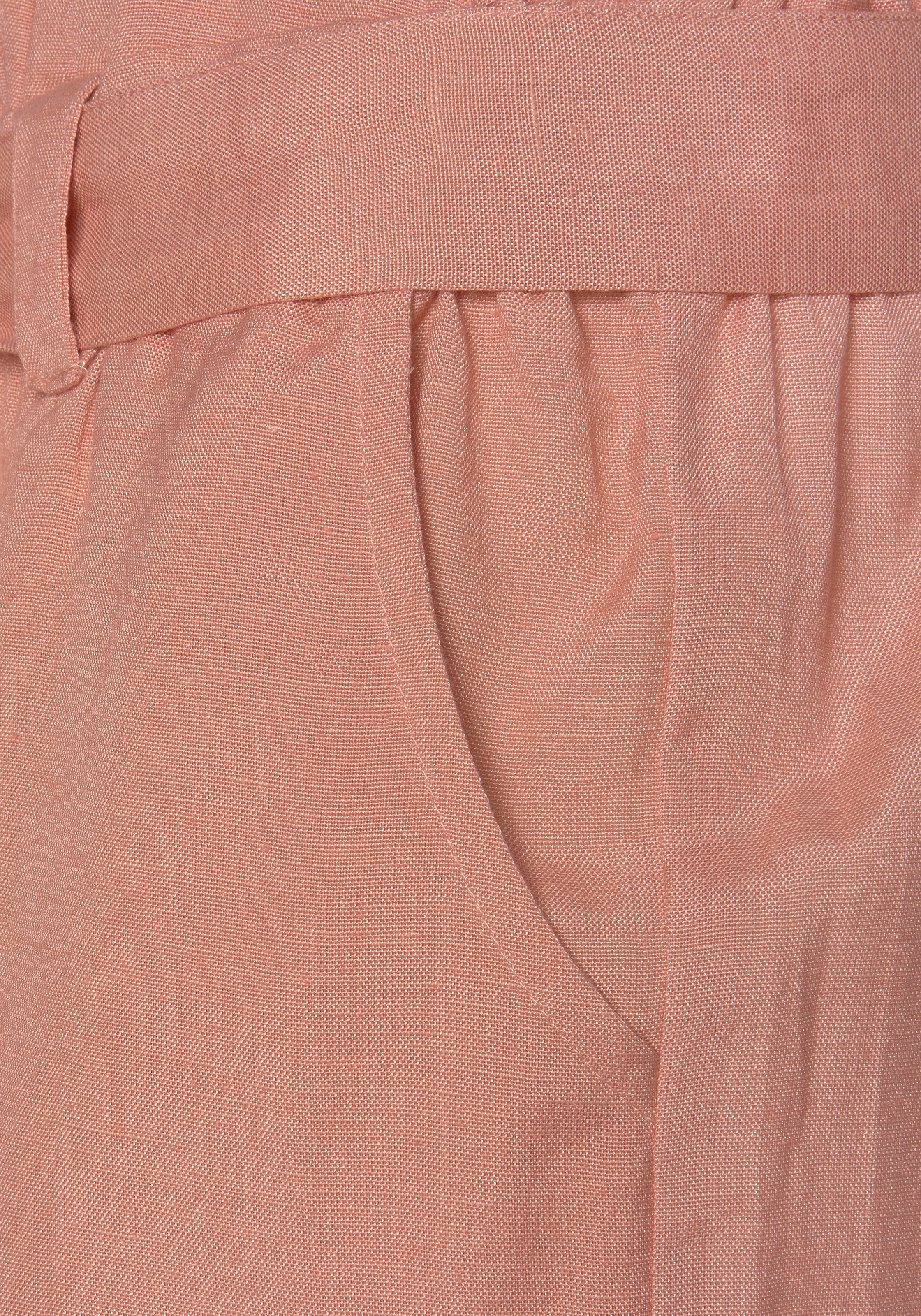 LASCANA Shorts, (mit Bindegürtel), im Paperbag-Stil aus Leinenmix, kurze  Hose, Leinenhose shoppen