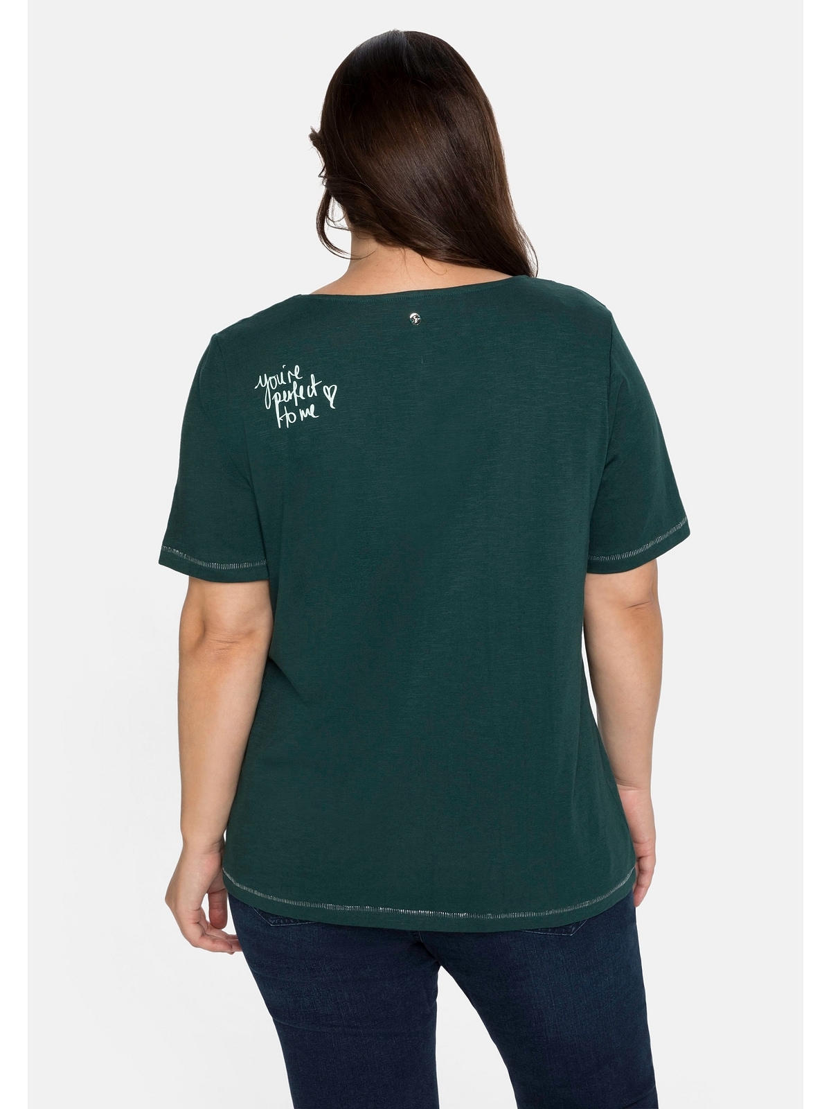 Sheego T-Shirt »Große Größen«, der hinten kaufen Print auf Schulter mit