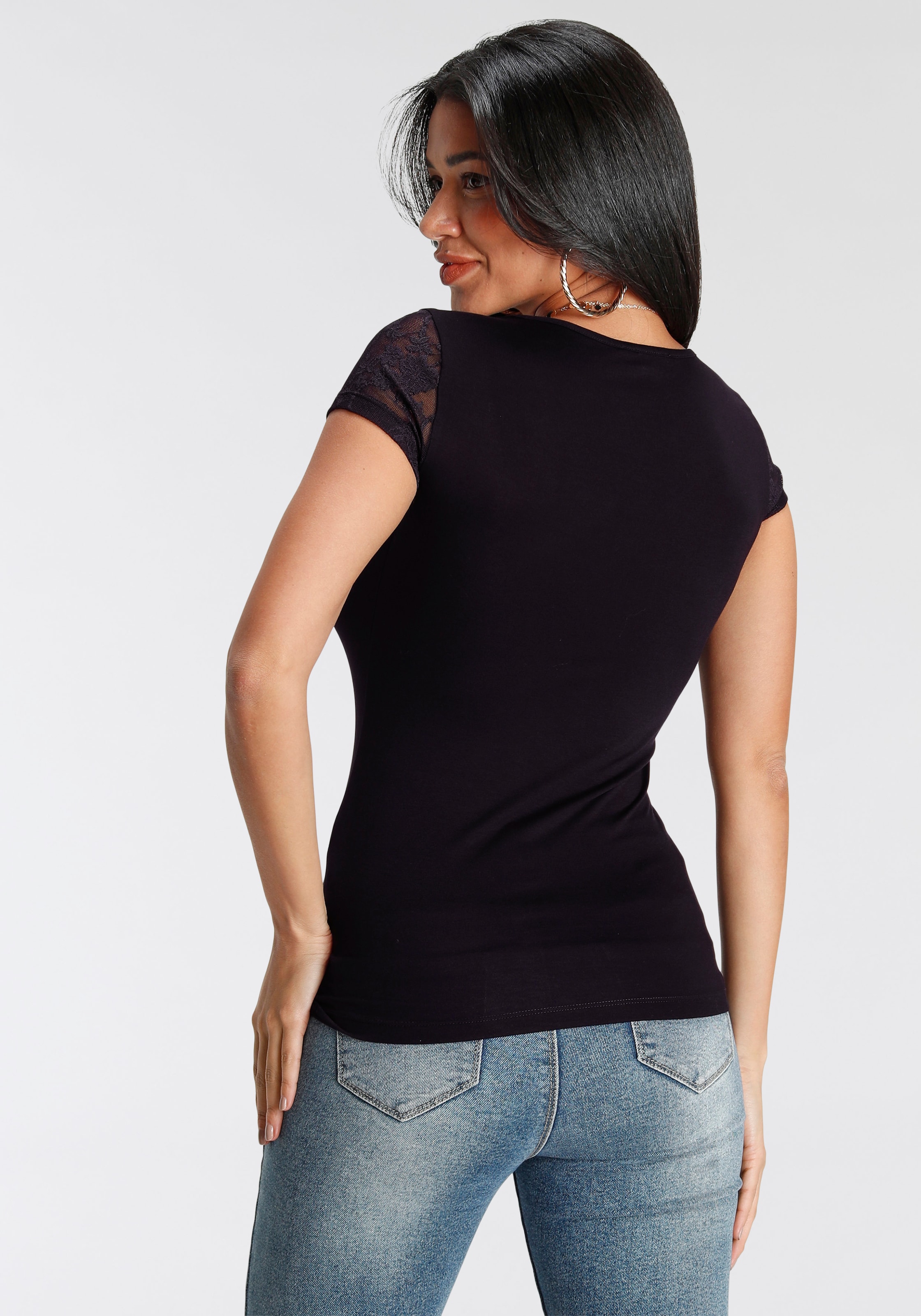 Melrose T-Shirt, mit Spitzendetail | online I\'m walking