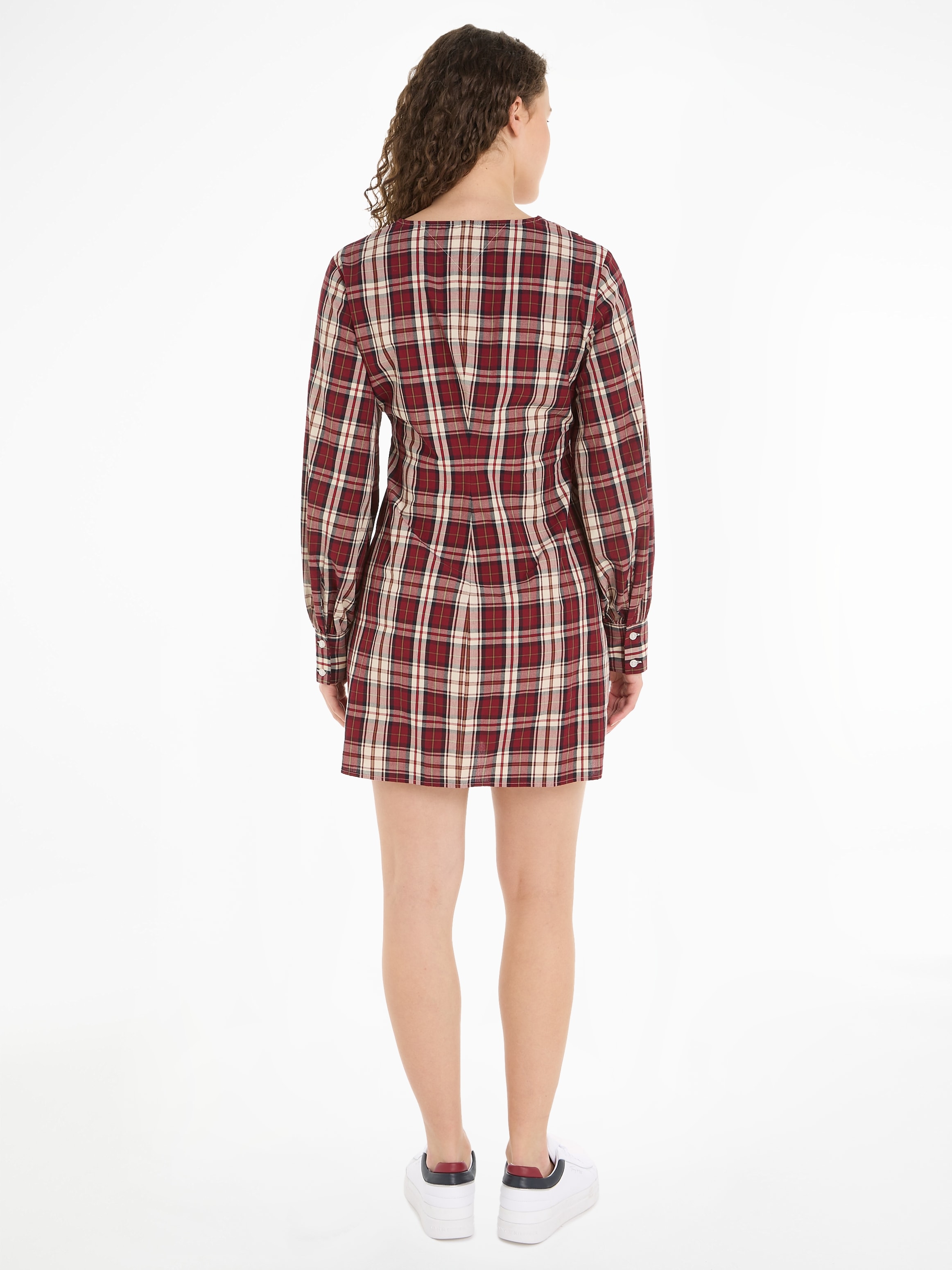 Tommy Hilfiger Blusenkleid »TARTAN CO V-NECK SHIRT DRESS«, mit  2-Knopf-Manschetten online kaufen | I\'m walking
