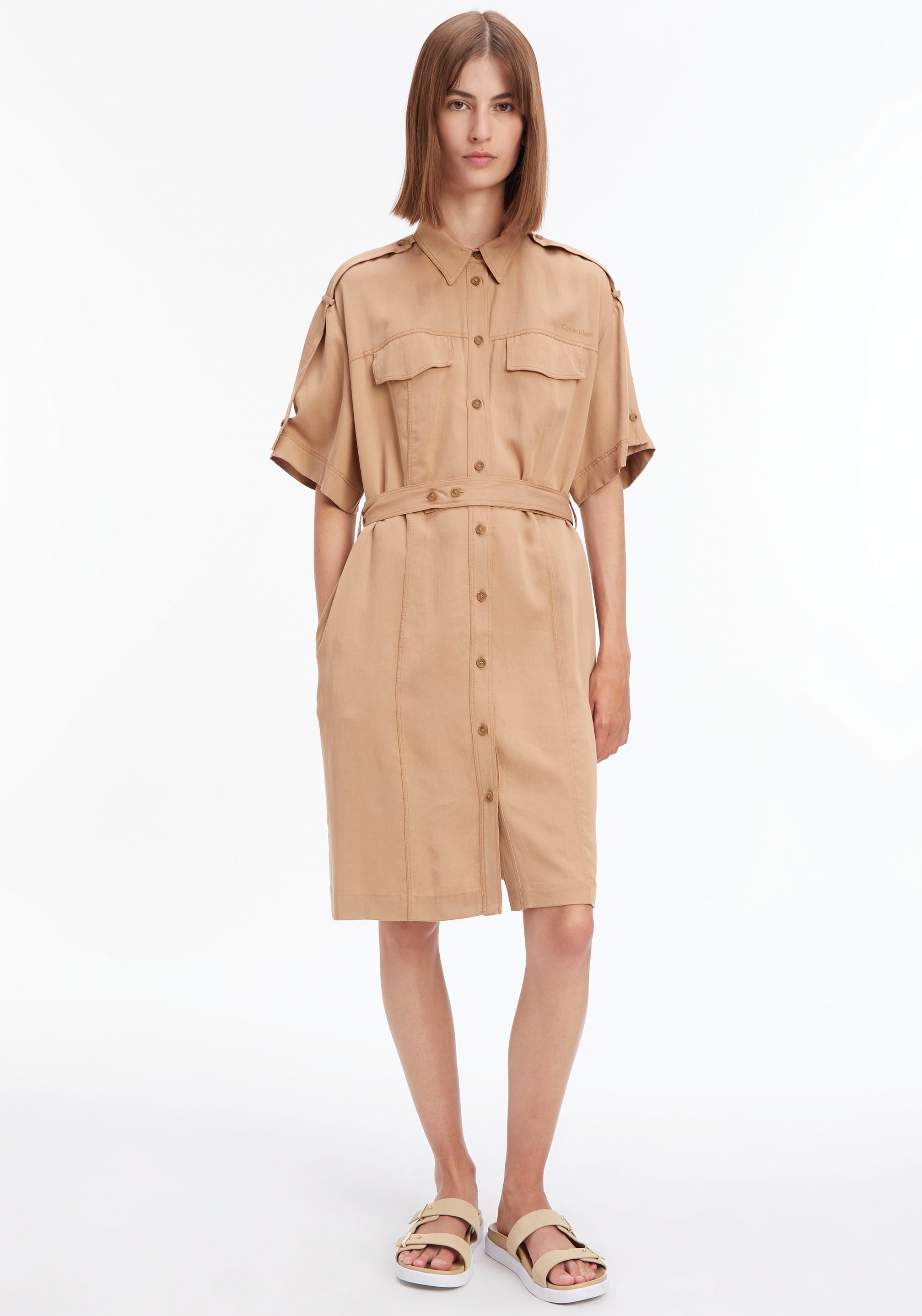 Calvin Klein Hemdblusenkleid, (Set, 2 tlg., mit Bindegürtel), mit  Bindegürtel online | Blusenkleider