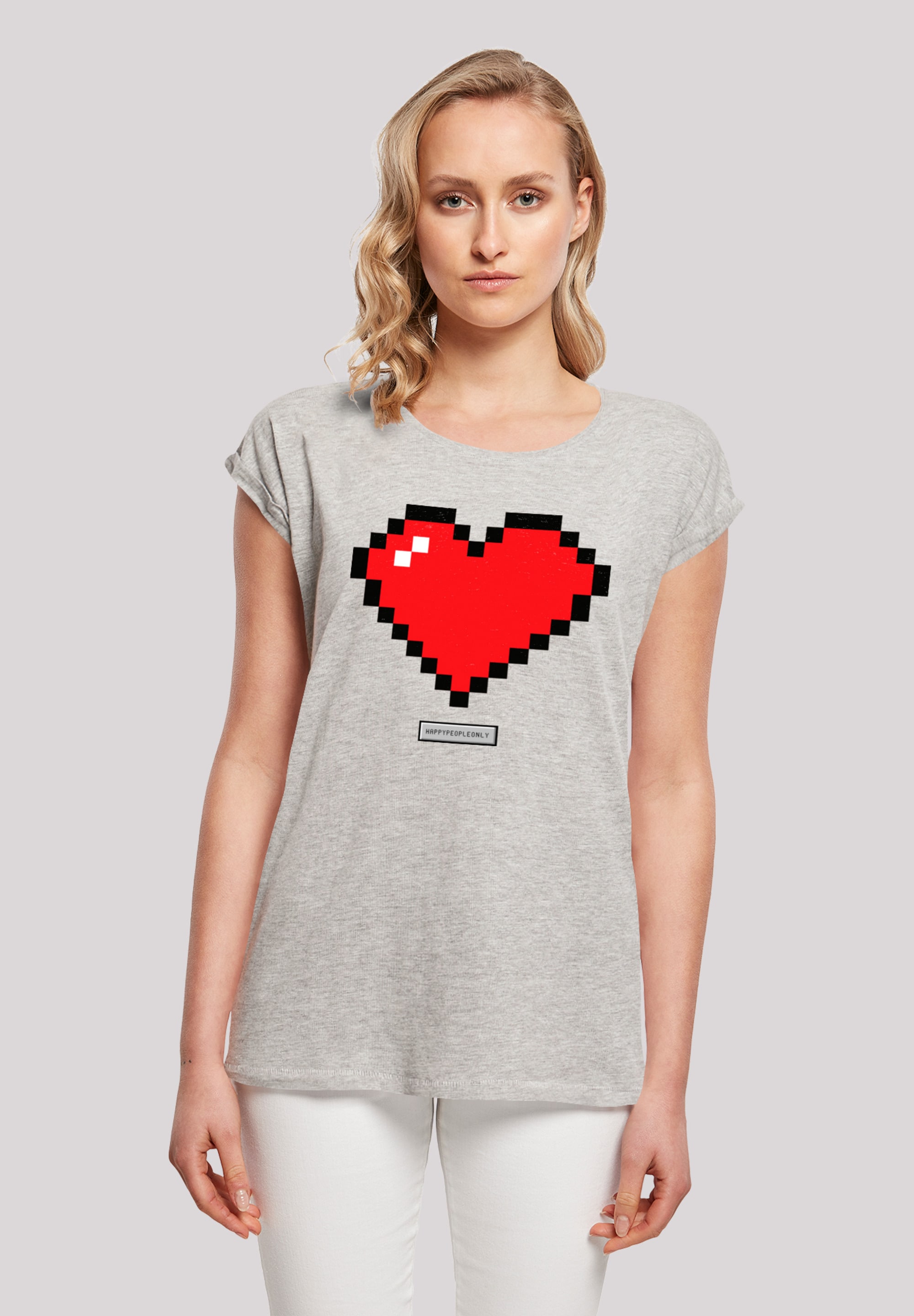 F4NT4STIC T-Shirt Herz I\'m Good | »Pixel Print Vibes bestellen People«, Happy walking