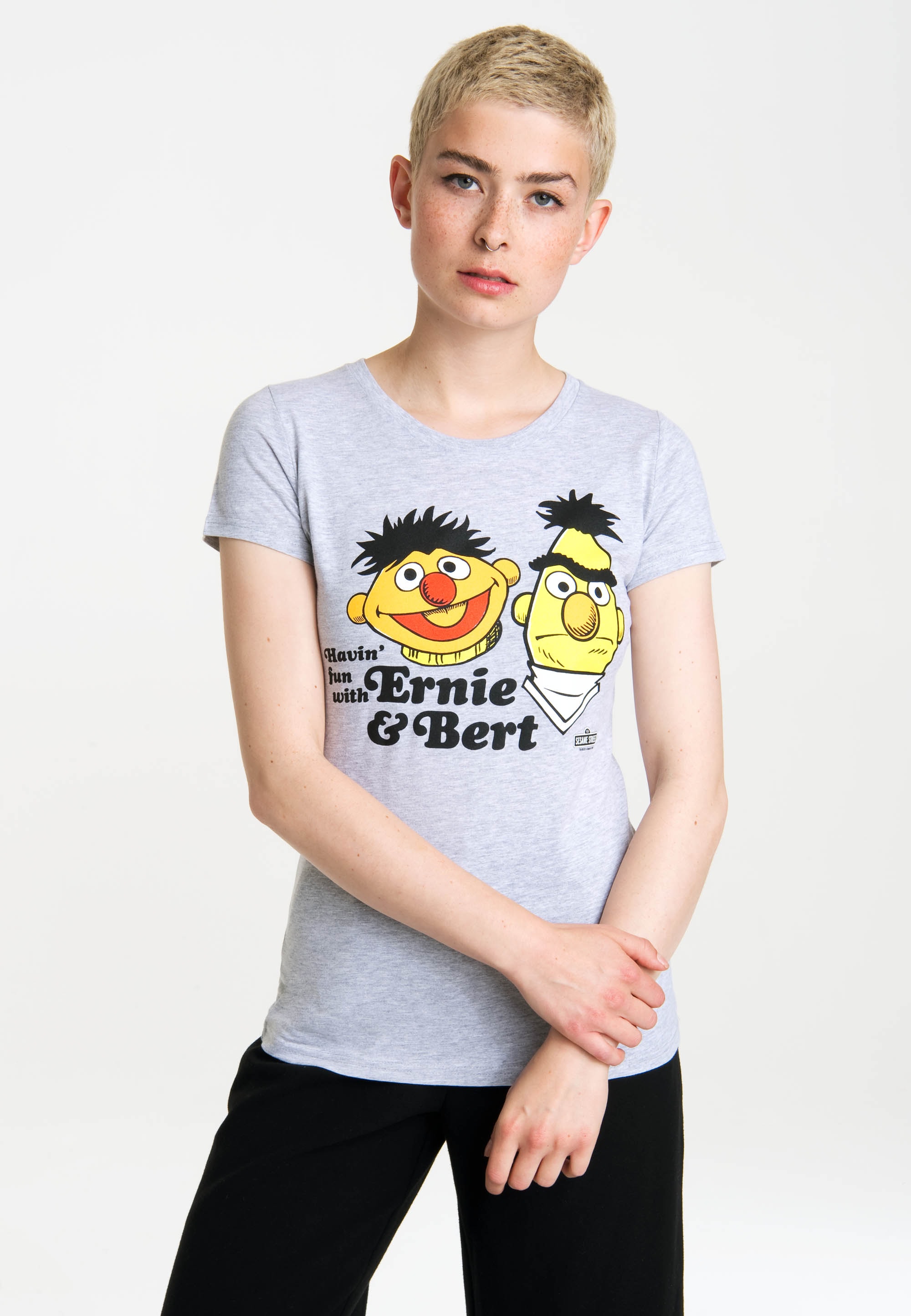 Ernie Fun«, Bert-Print - Ernie T-Shirt mit & LOGOSHIRT kaufen »Sesamstraße Bert und