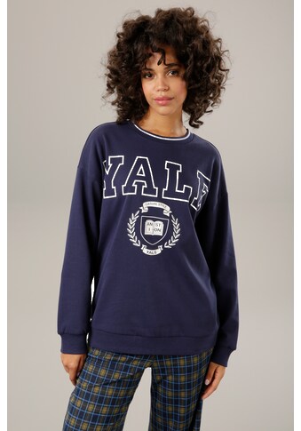 Sweatshirt, mit "YALE"-Schriftzug und Druck im Vorderteil