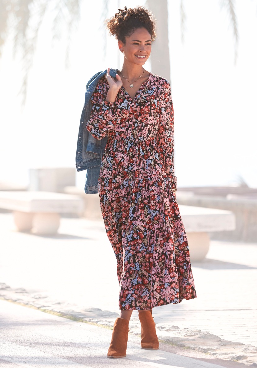 Aniston CASUAL Blusenkleid, graphischem farbenfrohem, mit Druck bestellen