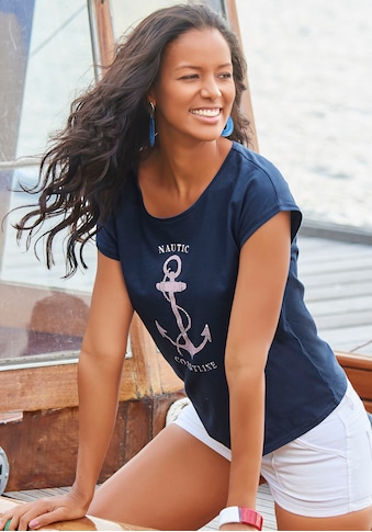 Beachtime T-Shirt, mit maritimen Druck vorn kaufen
