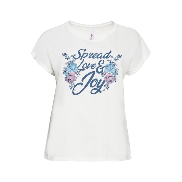 sheego by Joe Browns T-Shirt »Große Größen«, mit Blumendruck und  Statement-Print bestellen | I\'m walking