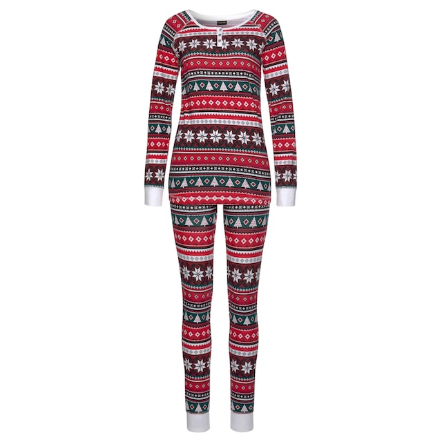 LASCANA Pyjama, (2 tlg., 1 Stück), mit weihnachtlichem Muster & Wäsche auf  Rechnung bestellen