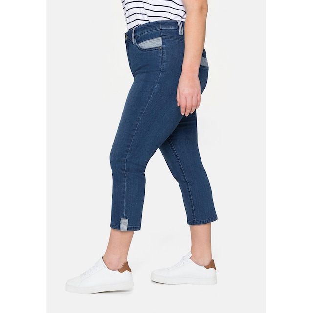 Größen«, walking in «Die 7/8-Länge, Sheego mit Kontrastdetails Stretch-Jeans »Große | I\'m kaufen Schmale»,